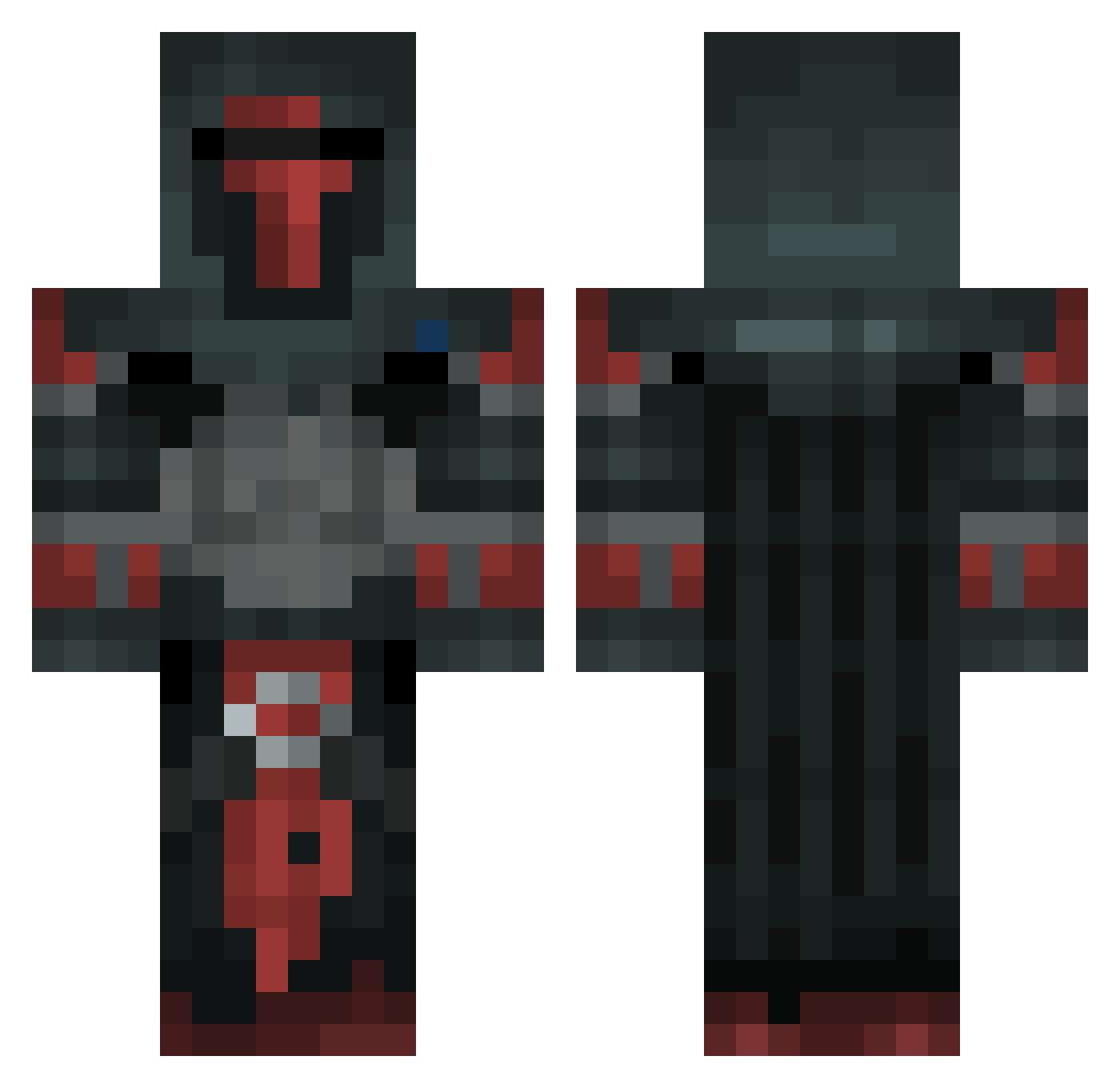 NarcolepticNurse Minecraft skin, front and back view