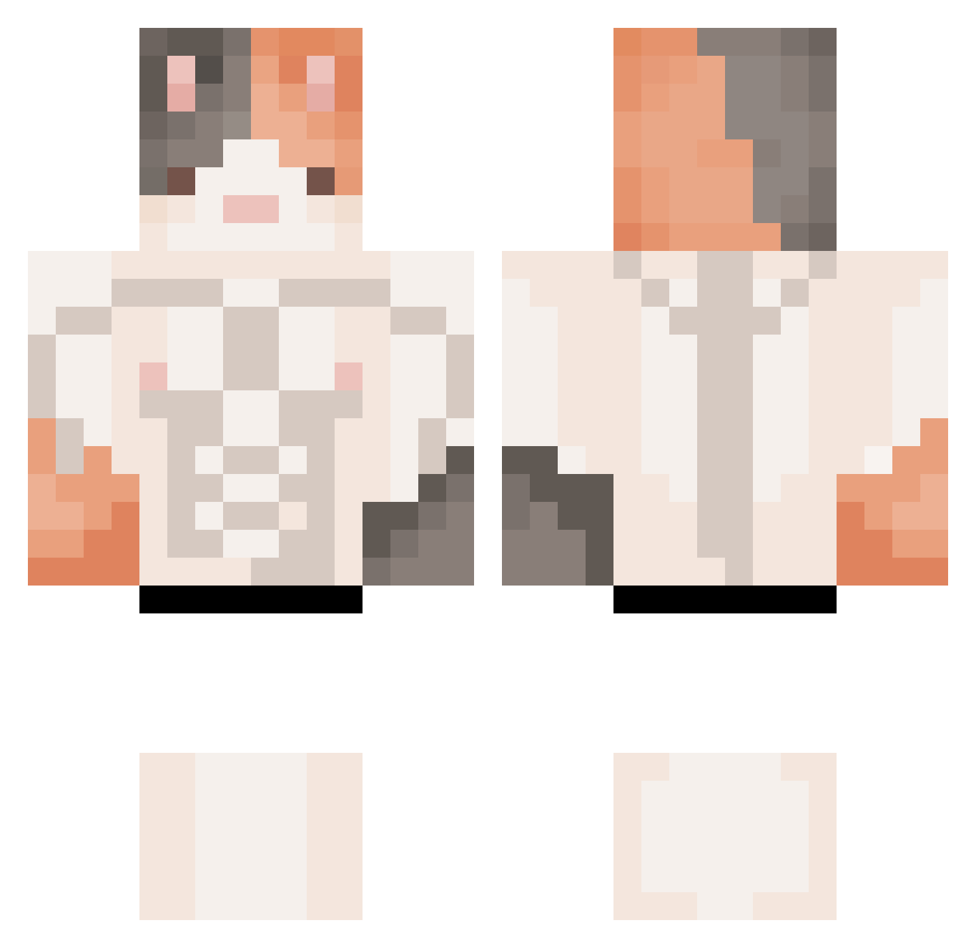 Raafinha3 Minecraft skin, front and back view