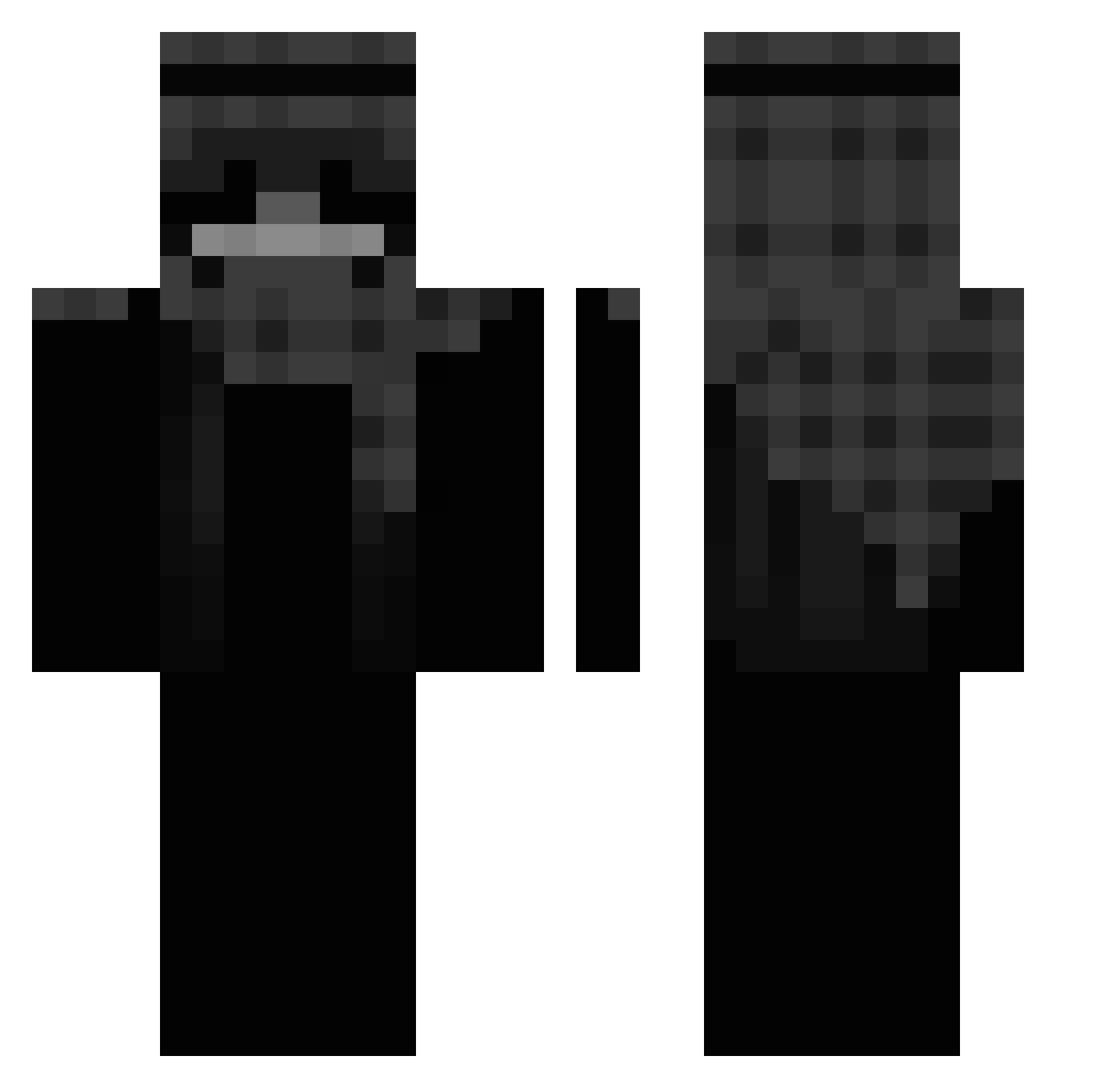 Bipblu Minecraft skin, front and back view