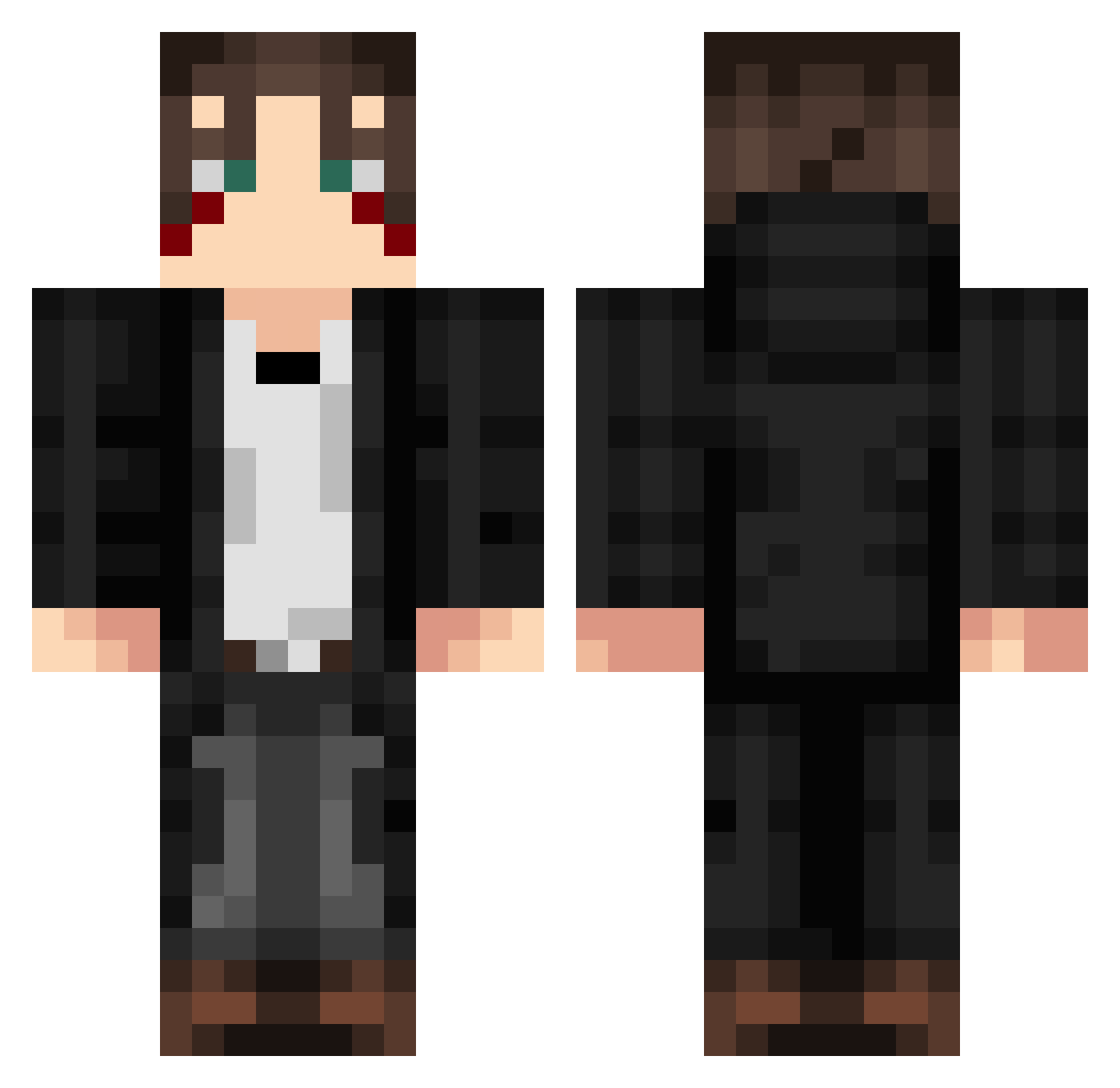 AseJG Minecraft skin, front and back view