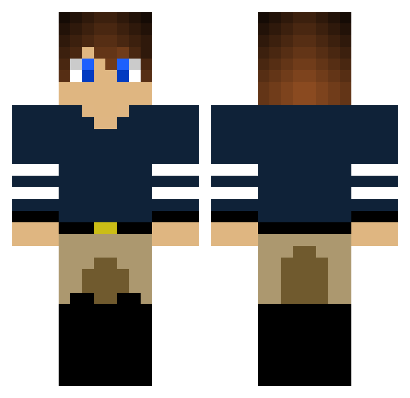 TheEquestrainguy Minecraft skin, front and back view