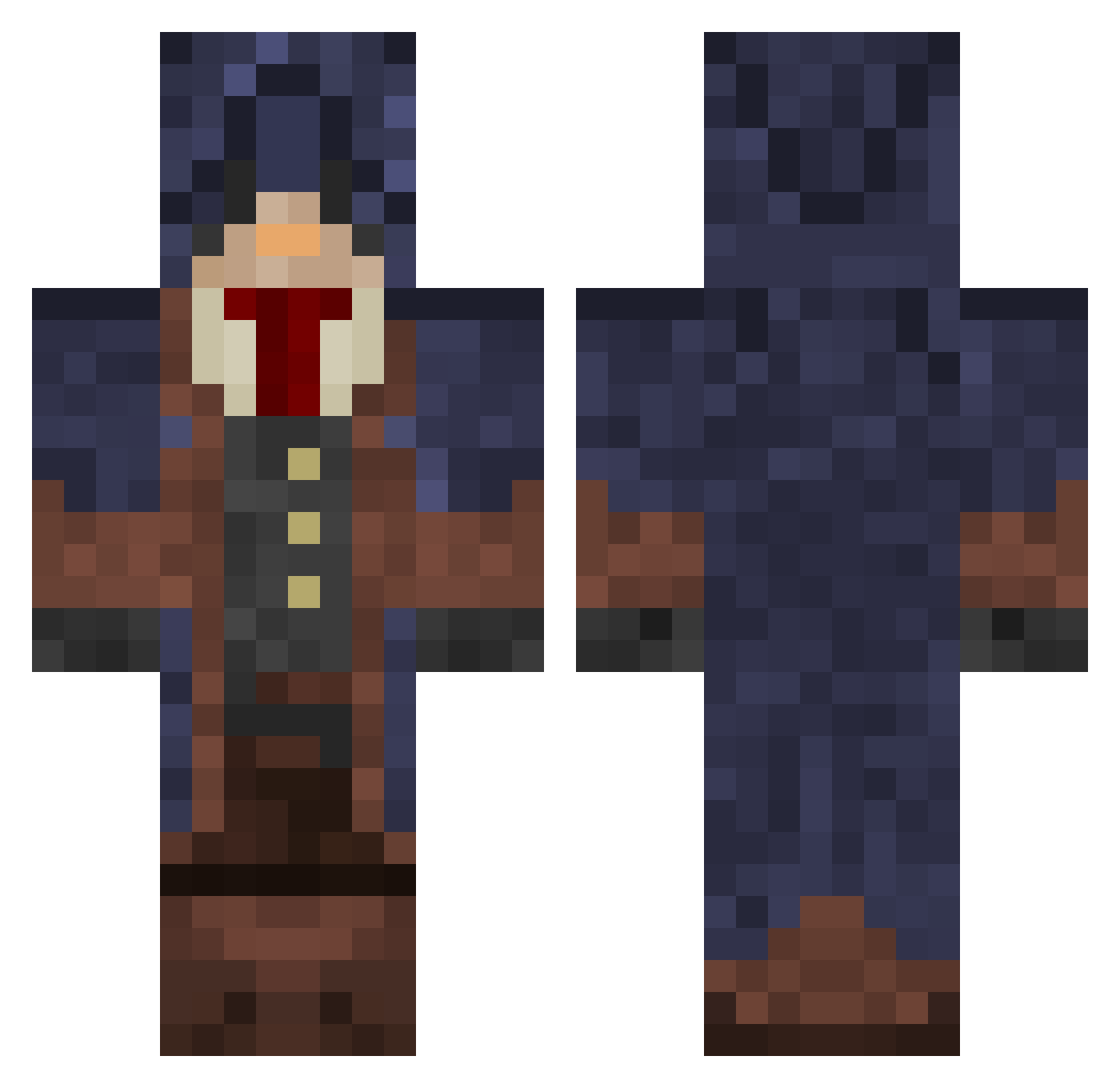 BozoWozo Minecraft skin, front and back view