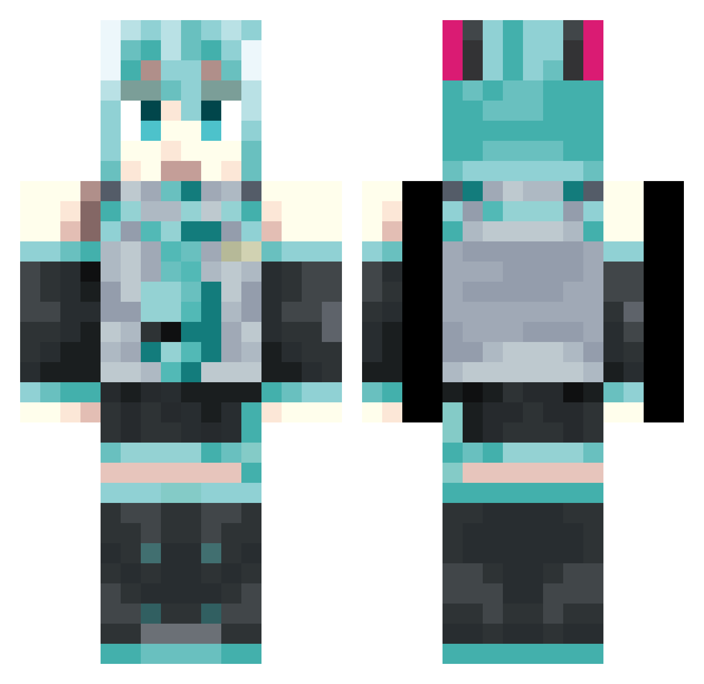 YellowHNY Minecraft skin, front and back view