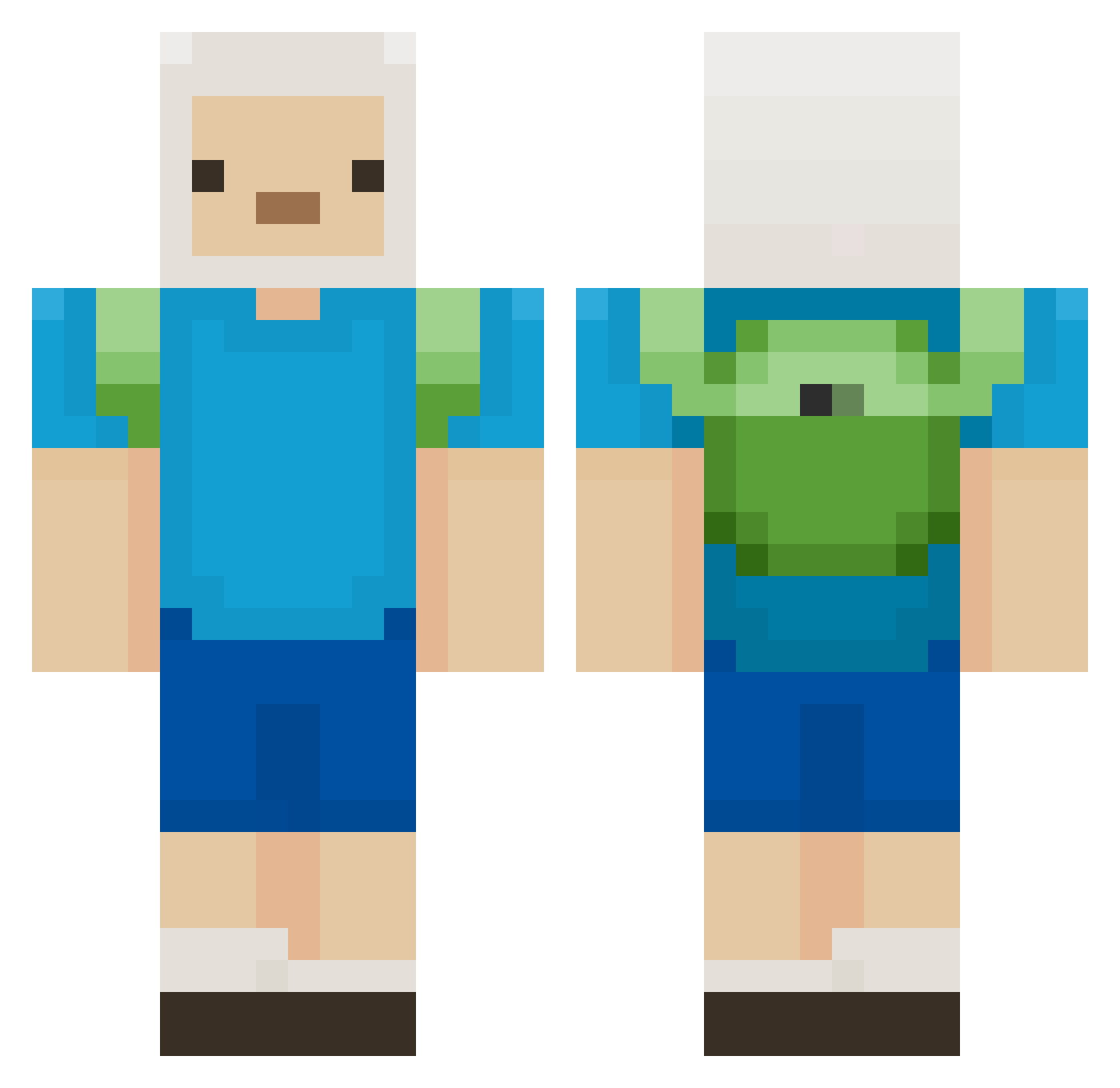SCEVE Minecraft skin, front and back view