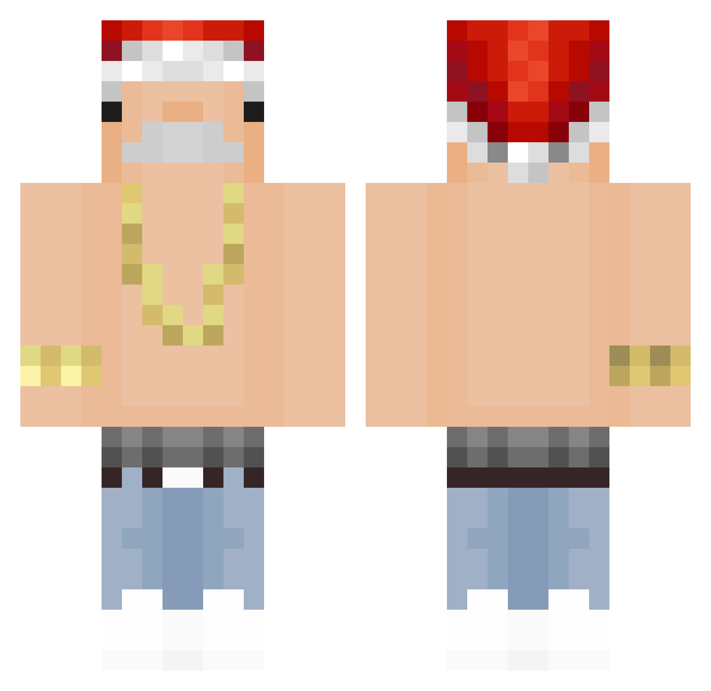 SebbyNorffe Minecraft skin, front and back view