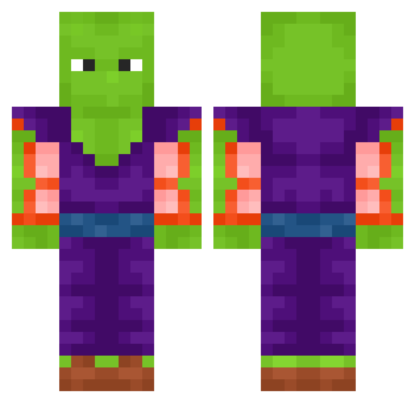 Donutismz Minecraft skin, front and back view