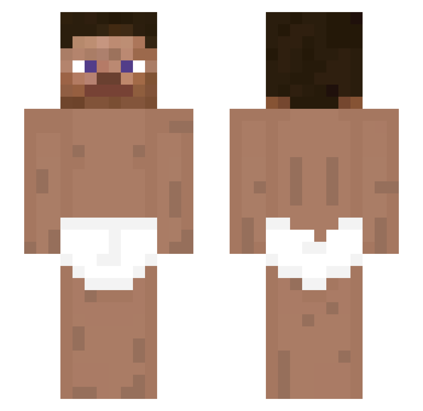 Hero_BrineReal Minecraft skin, front and back view