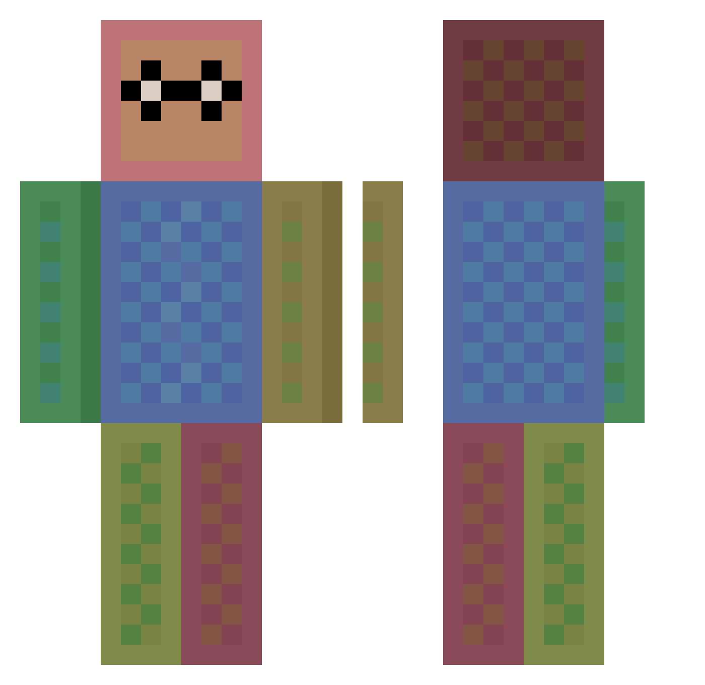 Zuzuka2016 Minecraft skin, front and back view
