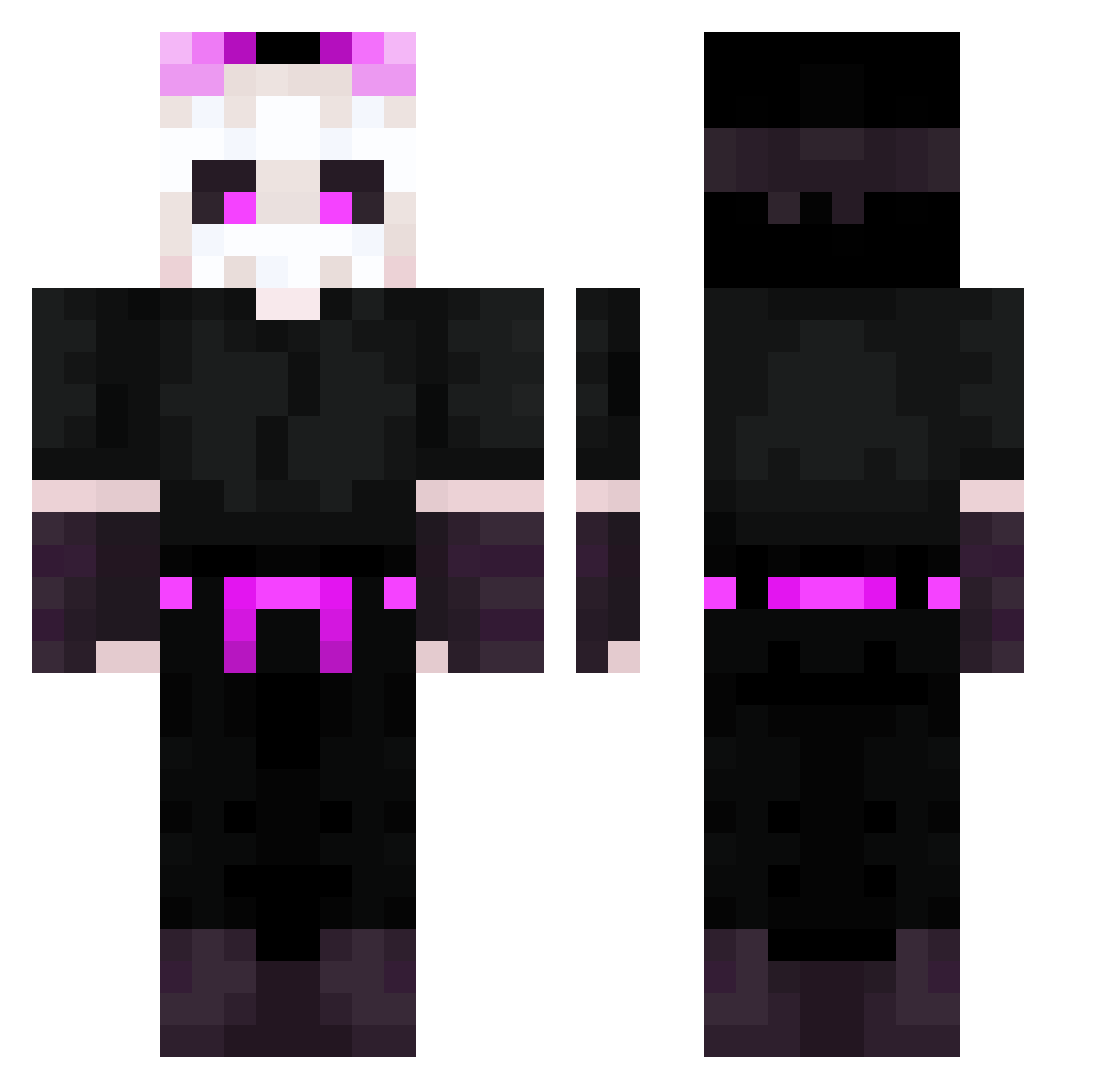 Arias07 Minecraft skin, front and back view