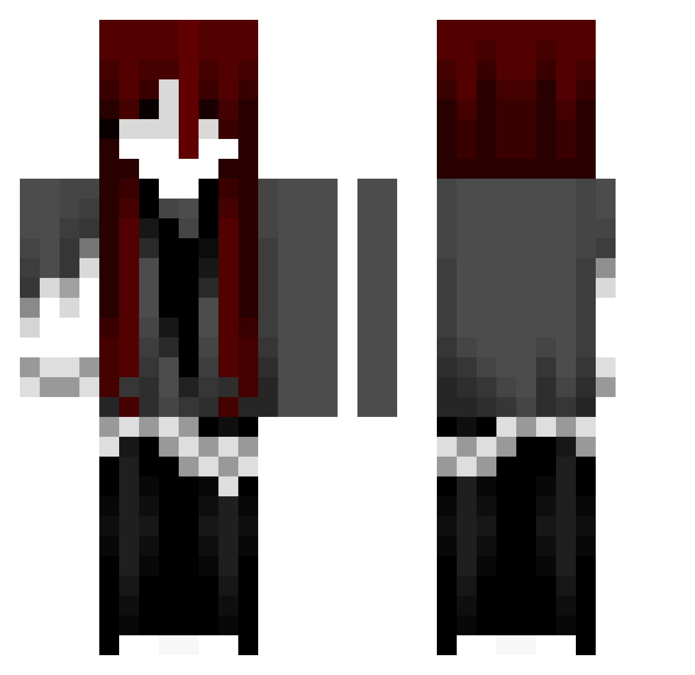 ZXLinA Minecraft skin, front and back view