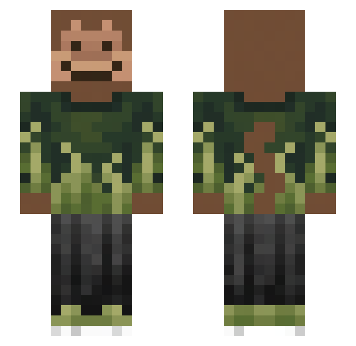 7kts Minecraft skin, front and back view
