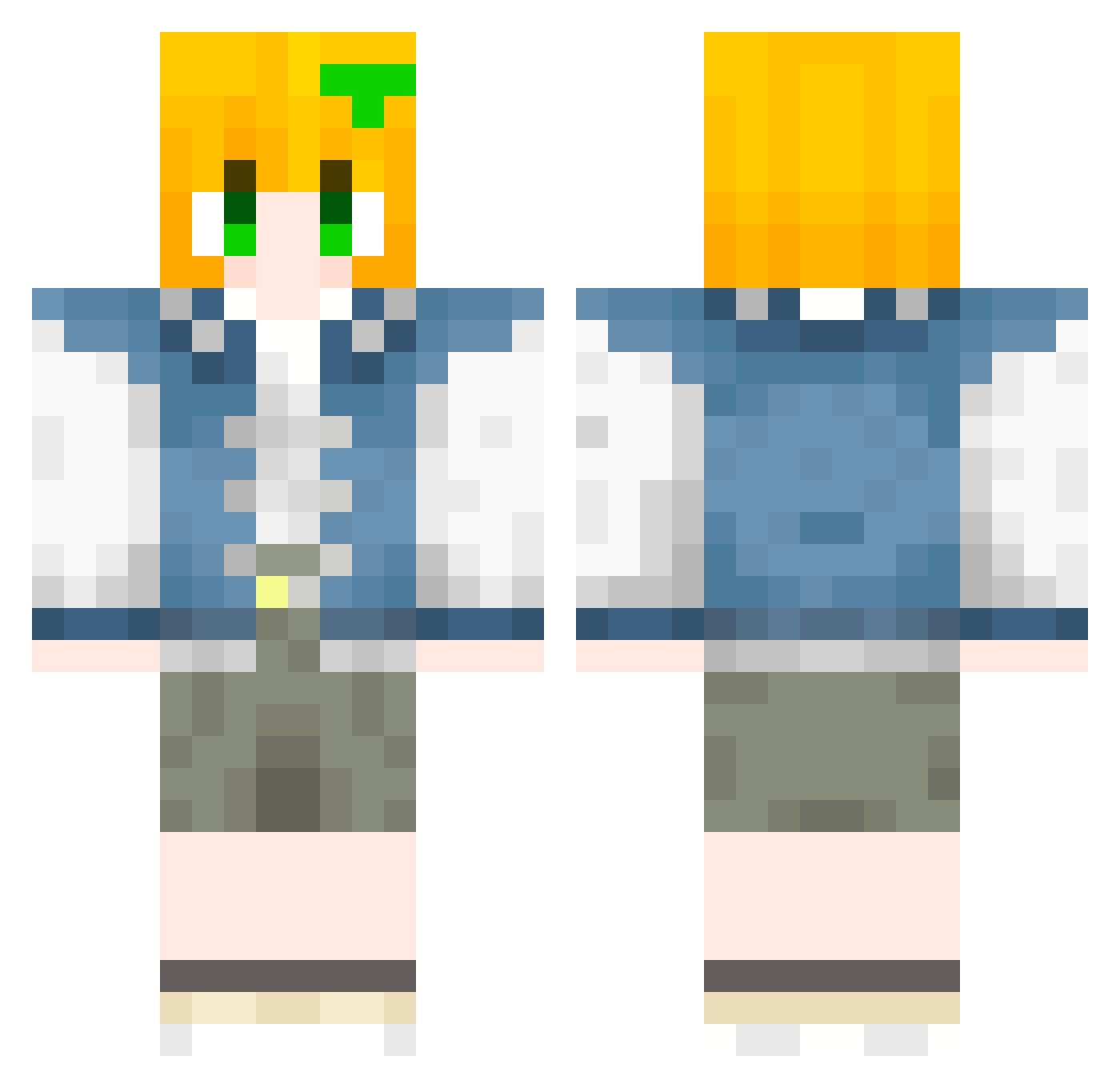 949494 Minecraft skin, front and back view