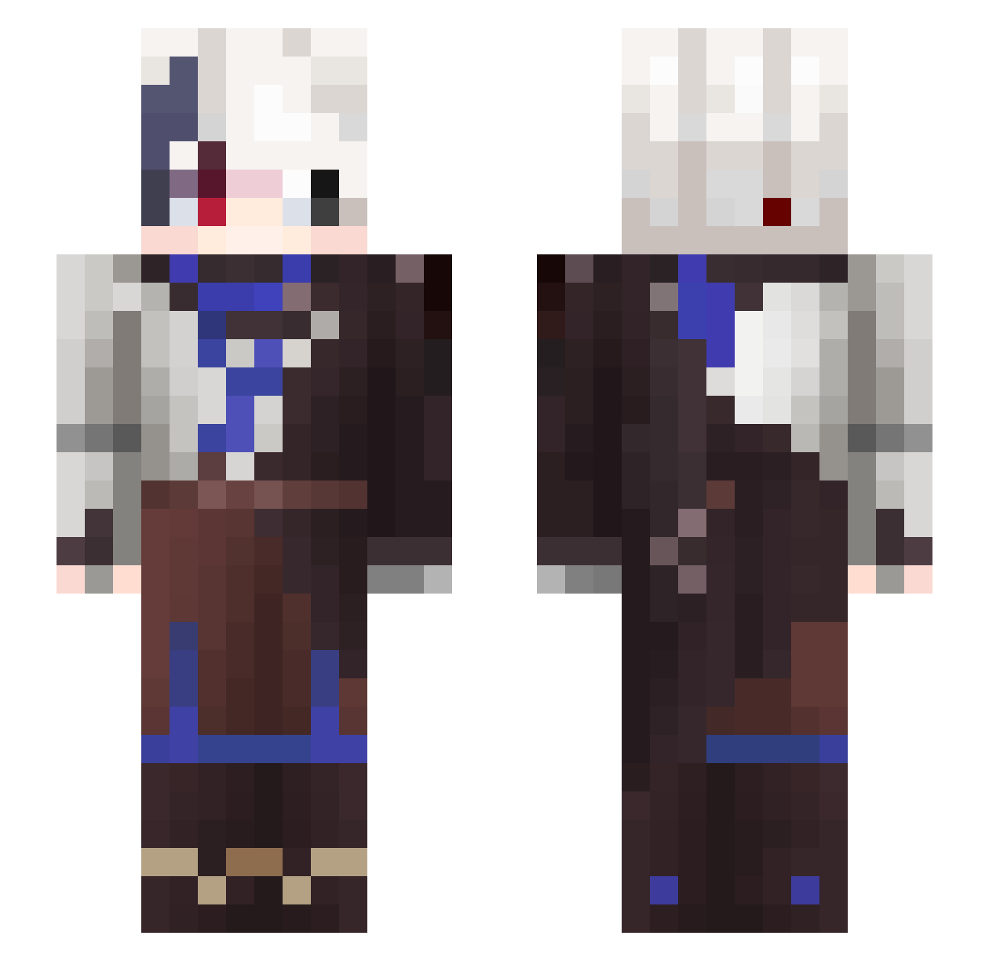 JInx1067 Minecraft skin, front and back view