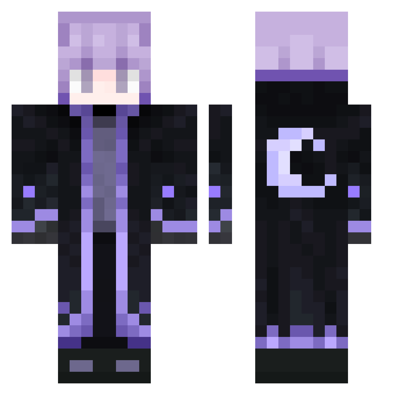 yashimauwu Minecraft skin, front and back view