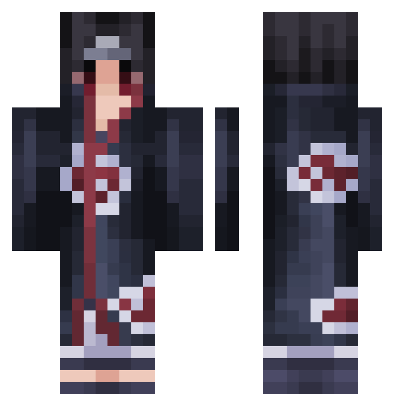 PencaJB Minecraft skin, front and back view