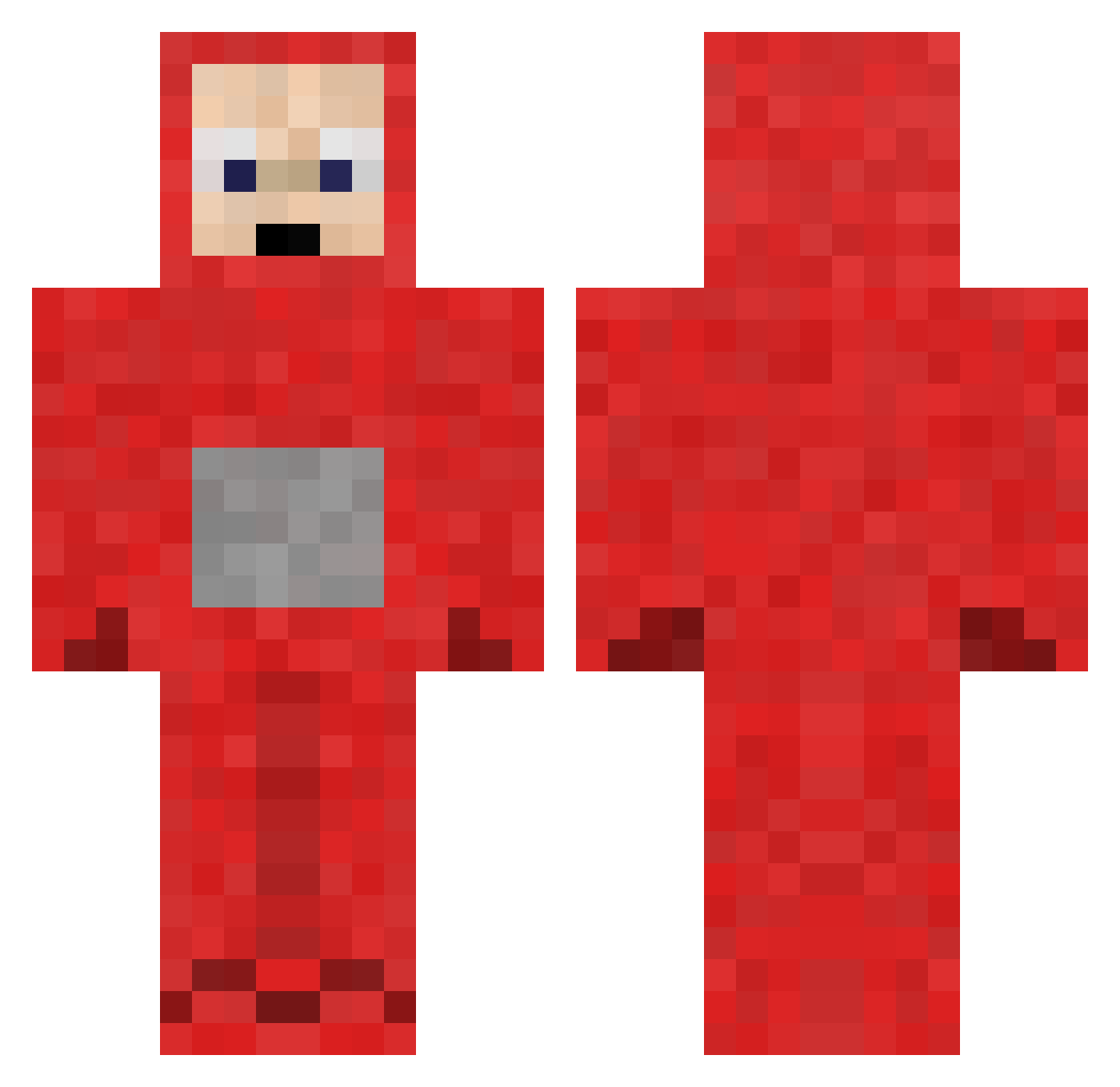 Monk3yMilk Minecraft skin, front and back view
