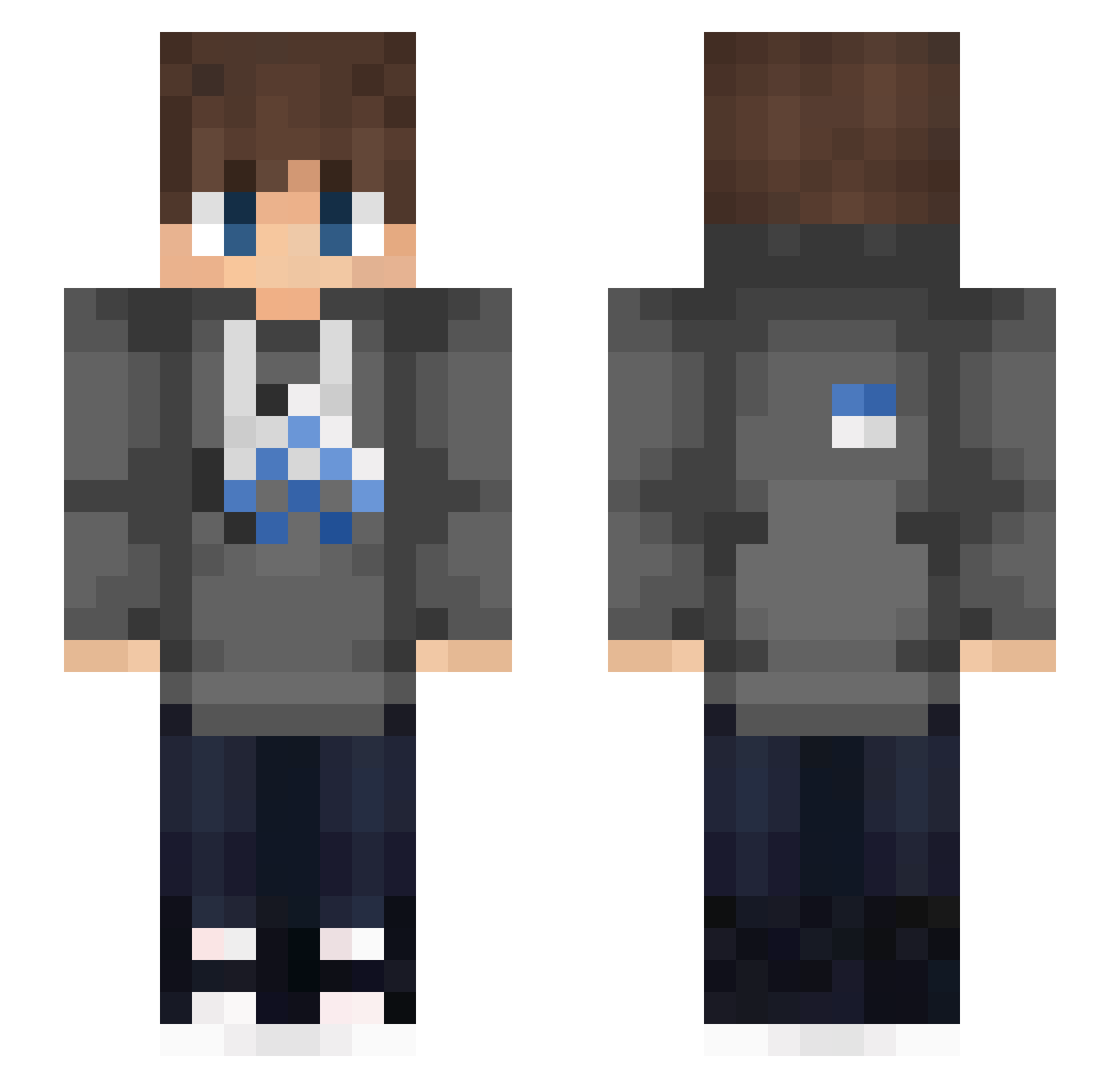 Speedrift Minecraft skin, front and back view