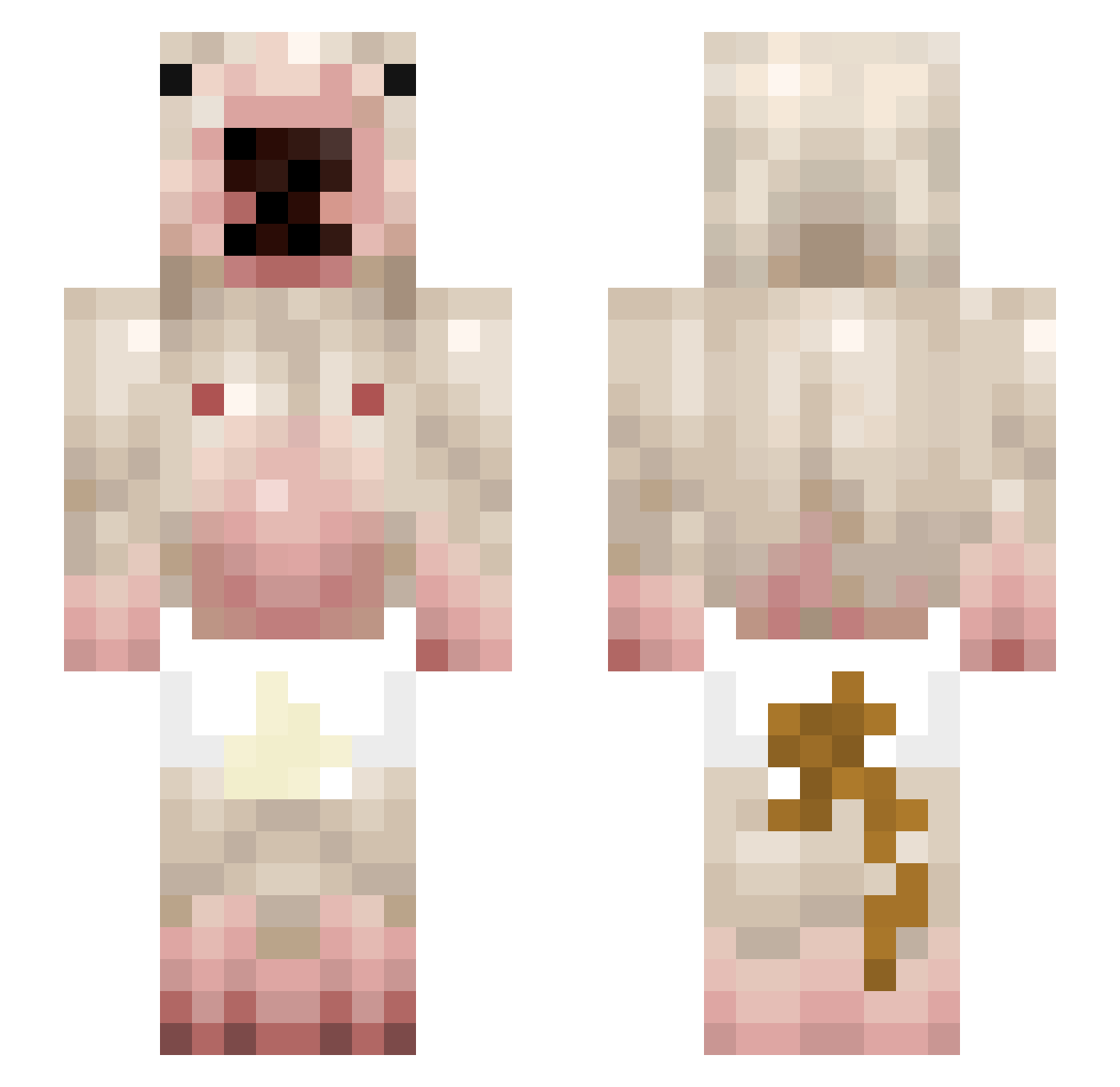 BurgerTyler Minecraft skin, front and back view