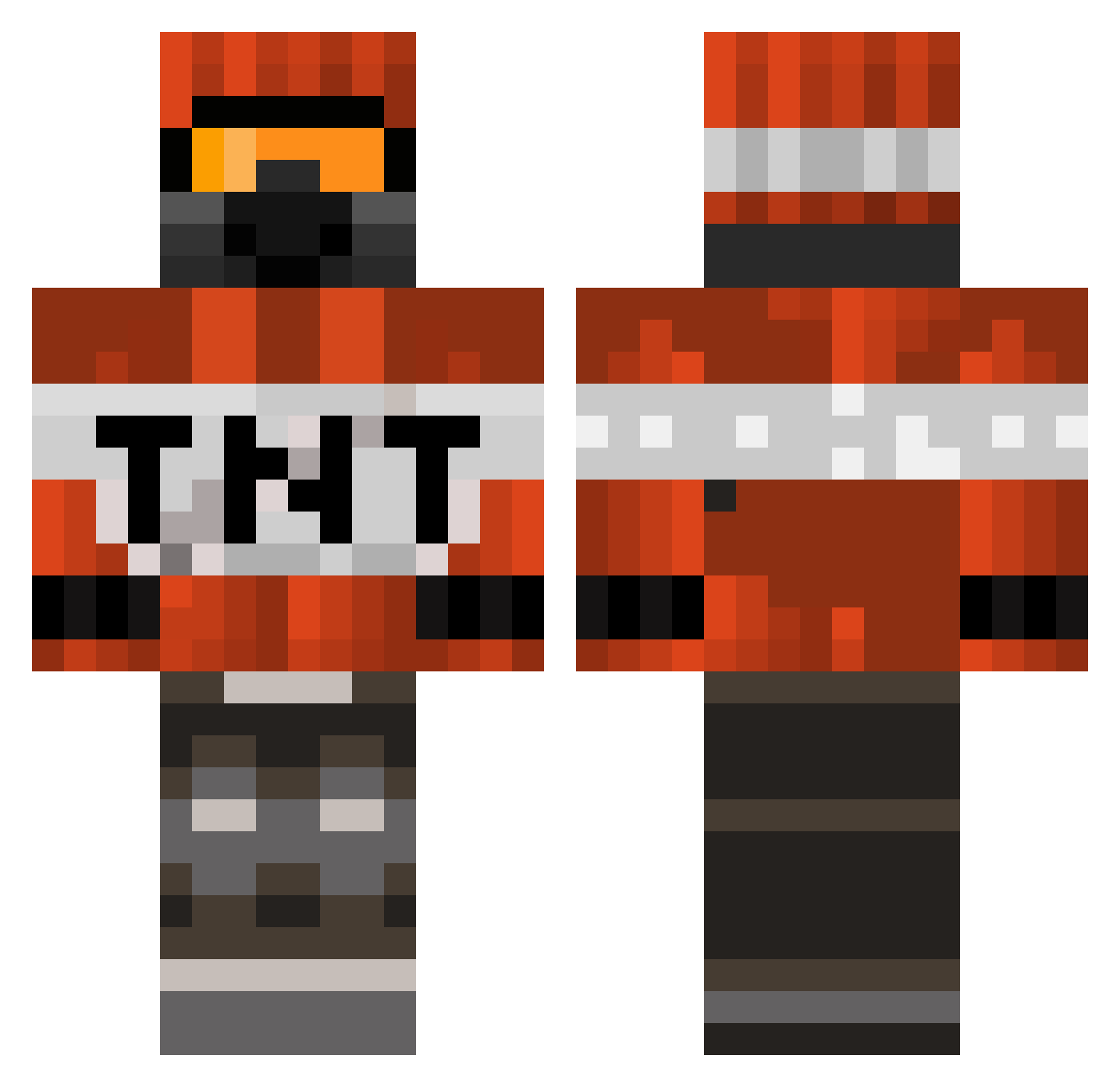 Koepec192 Minecraft skin, front and back view