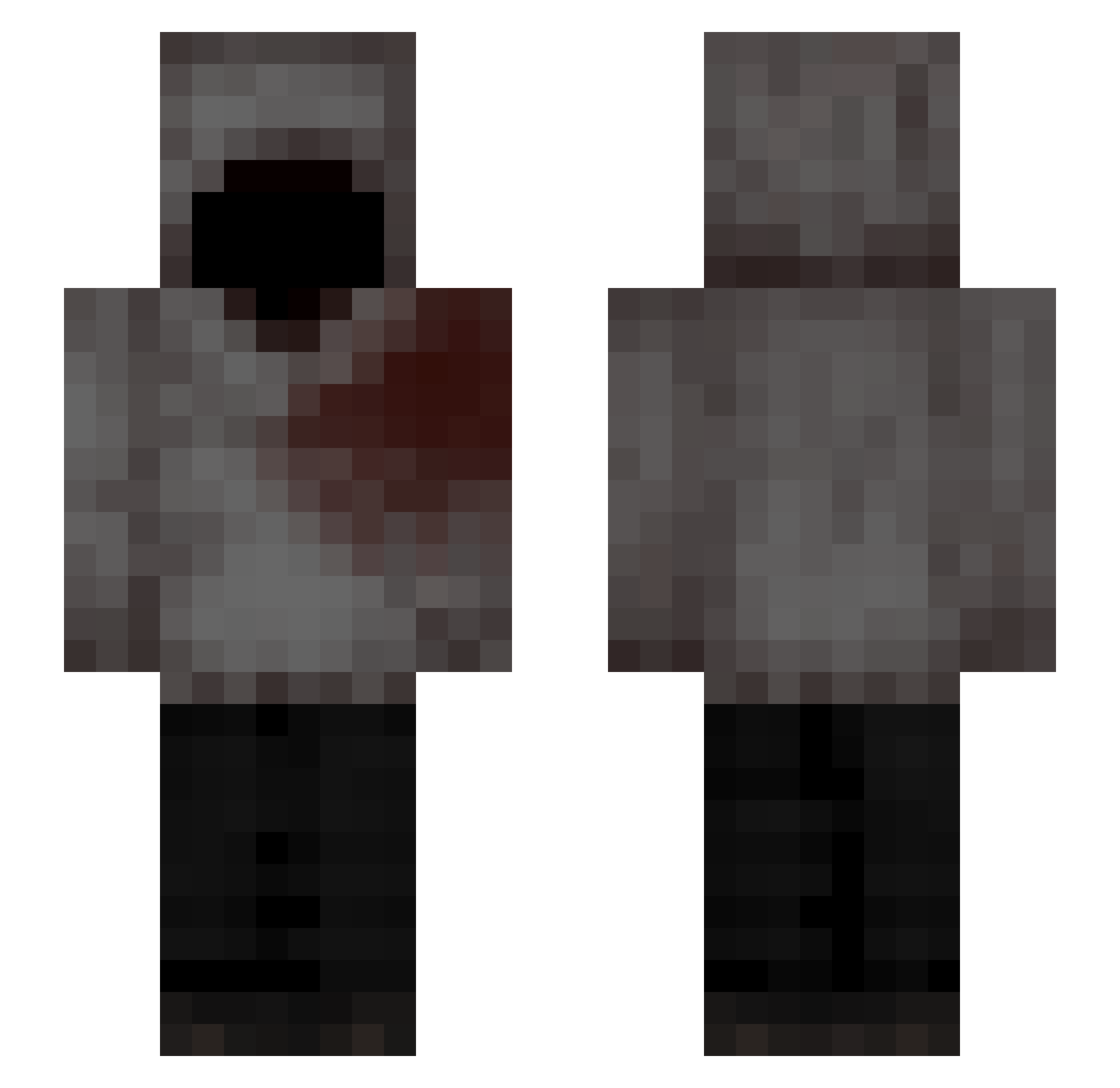 unknown Minecraft skin, front and back view