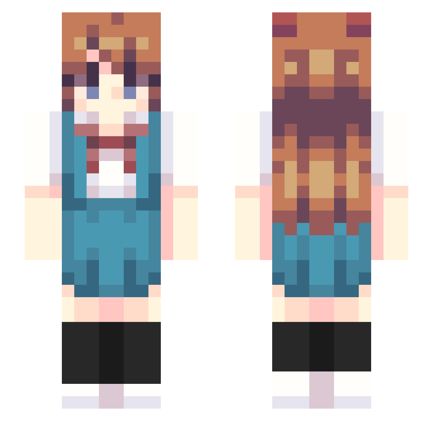 TAMAKUN358 Minecraft skin, front and back view