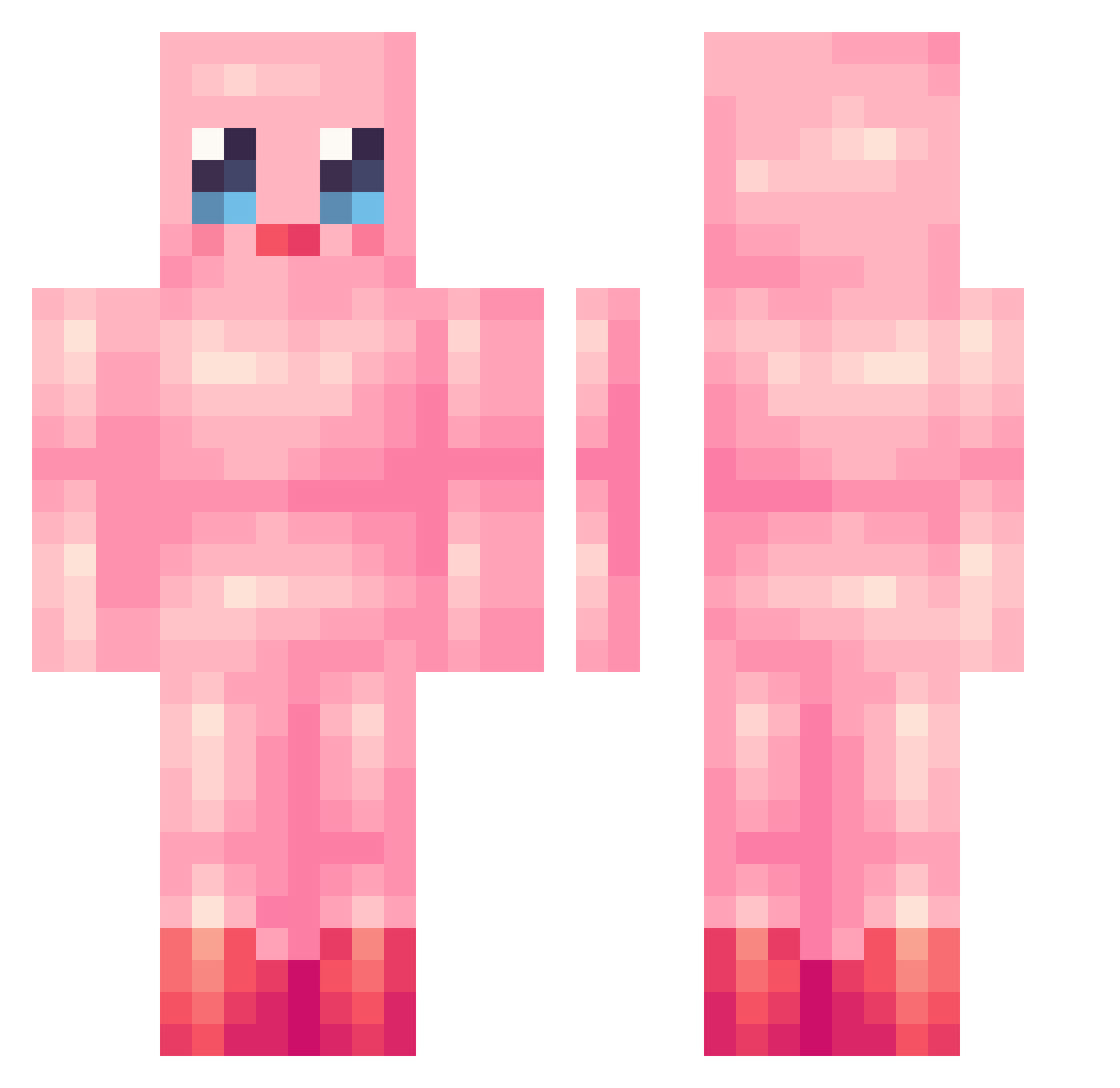 BigDoc Minecraft skin, front and back view