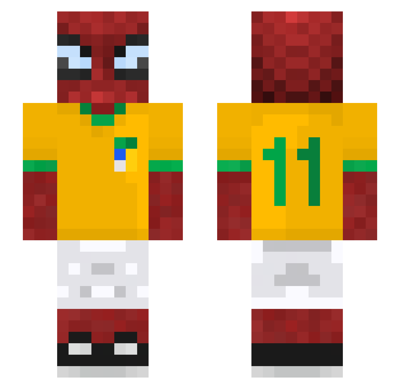 omulu Minecraft skin, front and back view