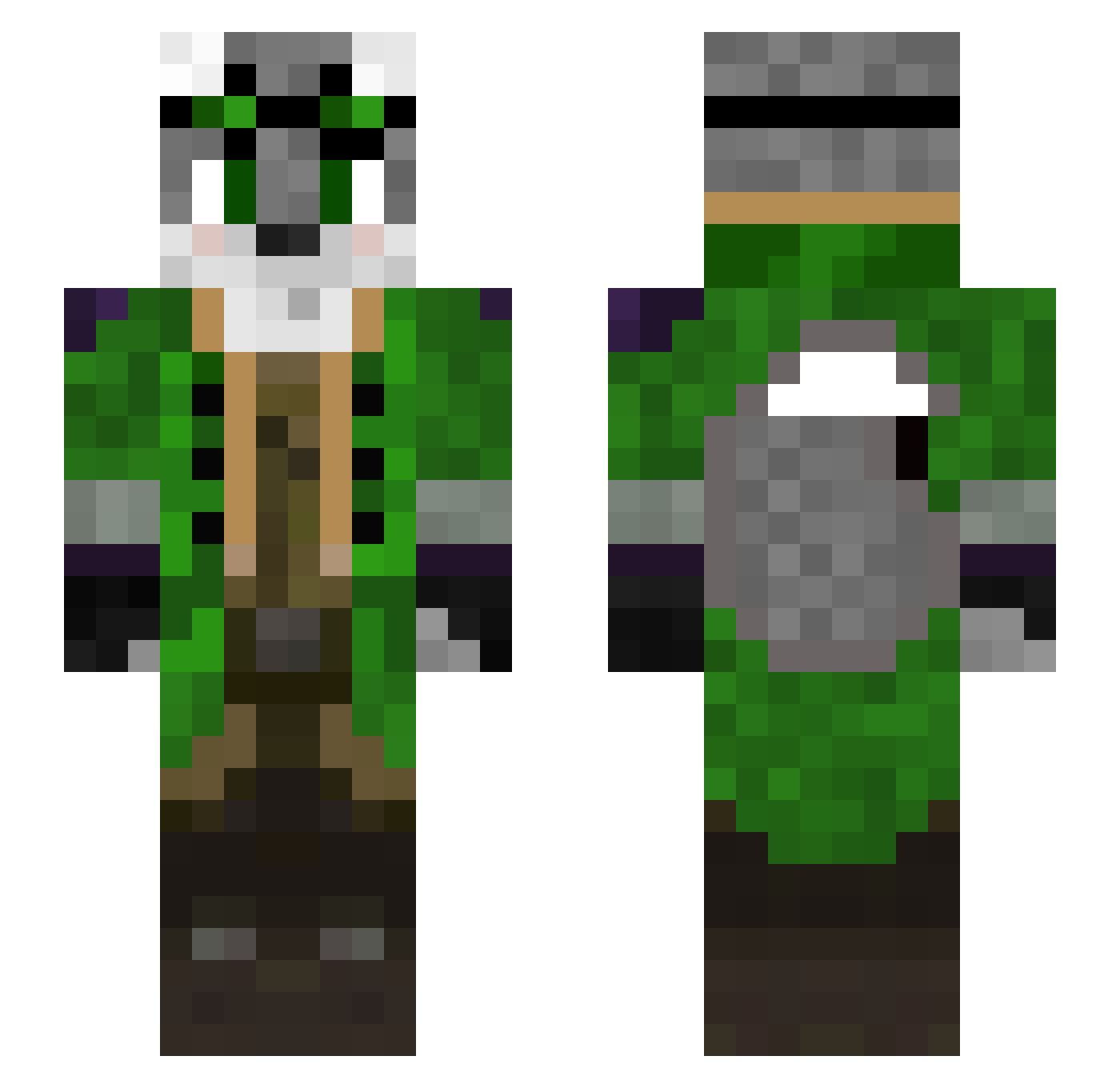 Silver_Kitsune11 Minecraft skin, front and back view