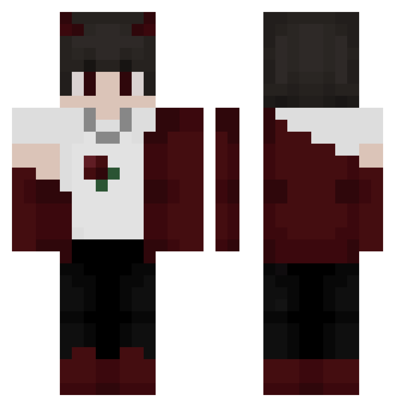 TazeSut77 Minecraft skin, front and back view