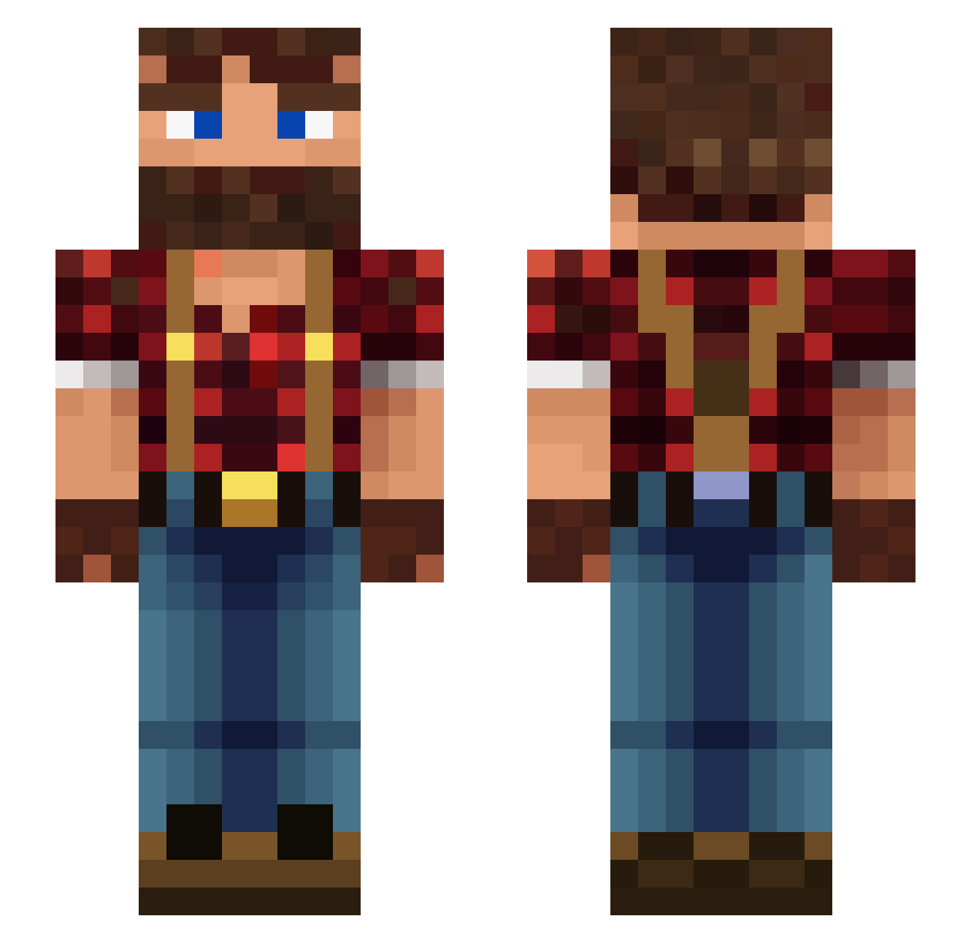 Amorino Minecraft skin, front and back view