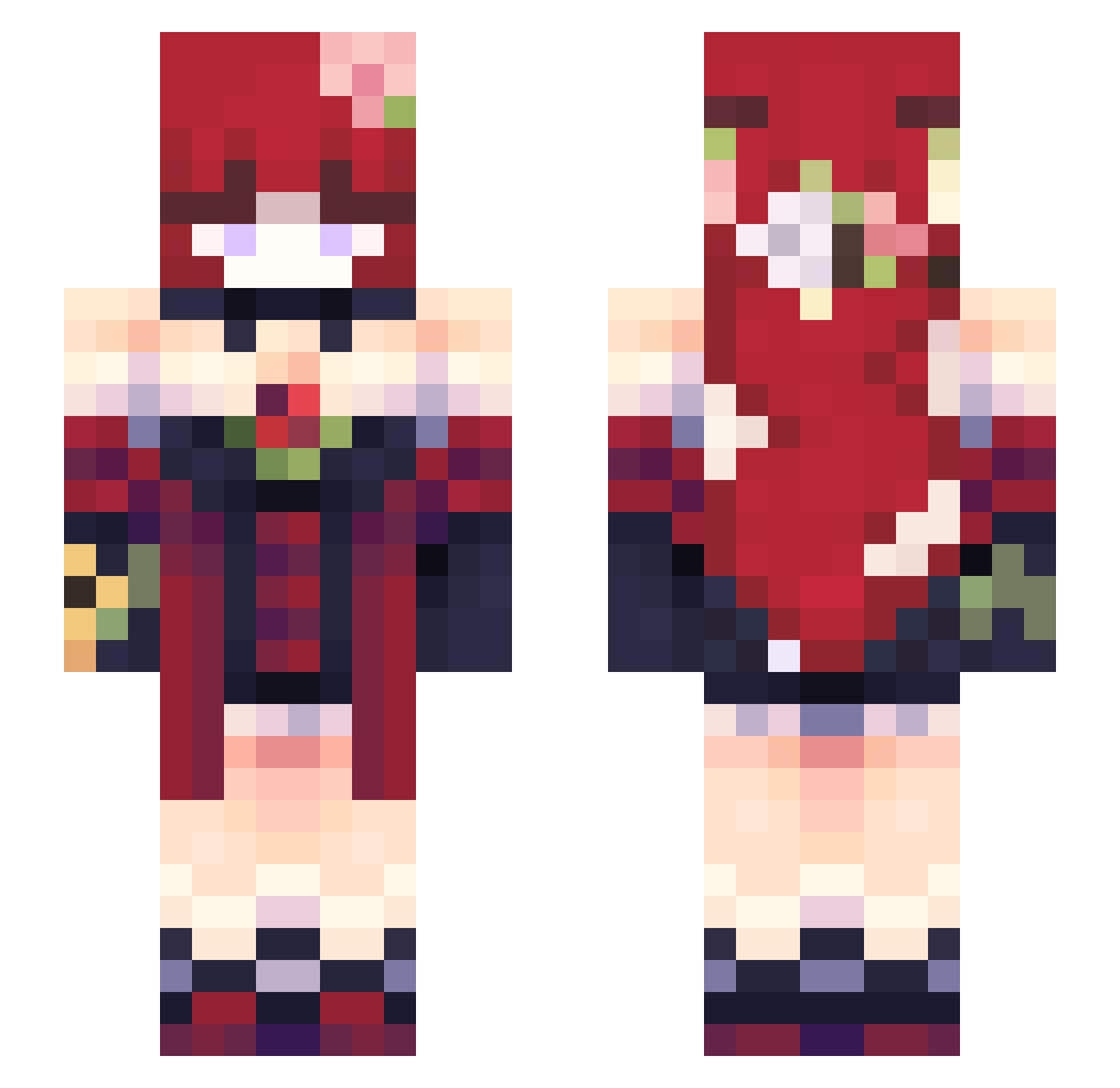 TeamSheldon Minecraft skin, front and back view