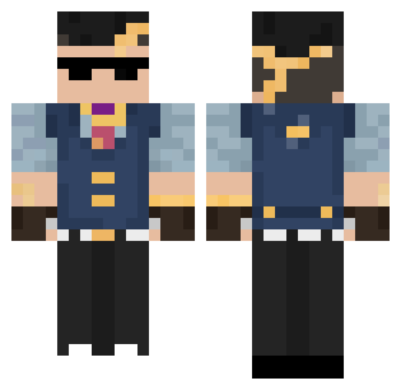 Tisumii Minecraft skin, front and back view