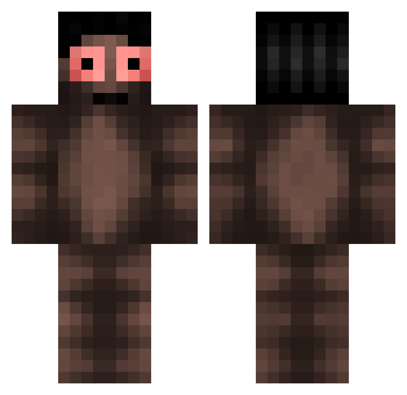VAPEl33tHAKERS Minecraft skin, front and back view