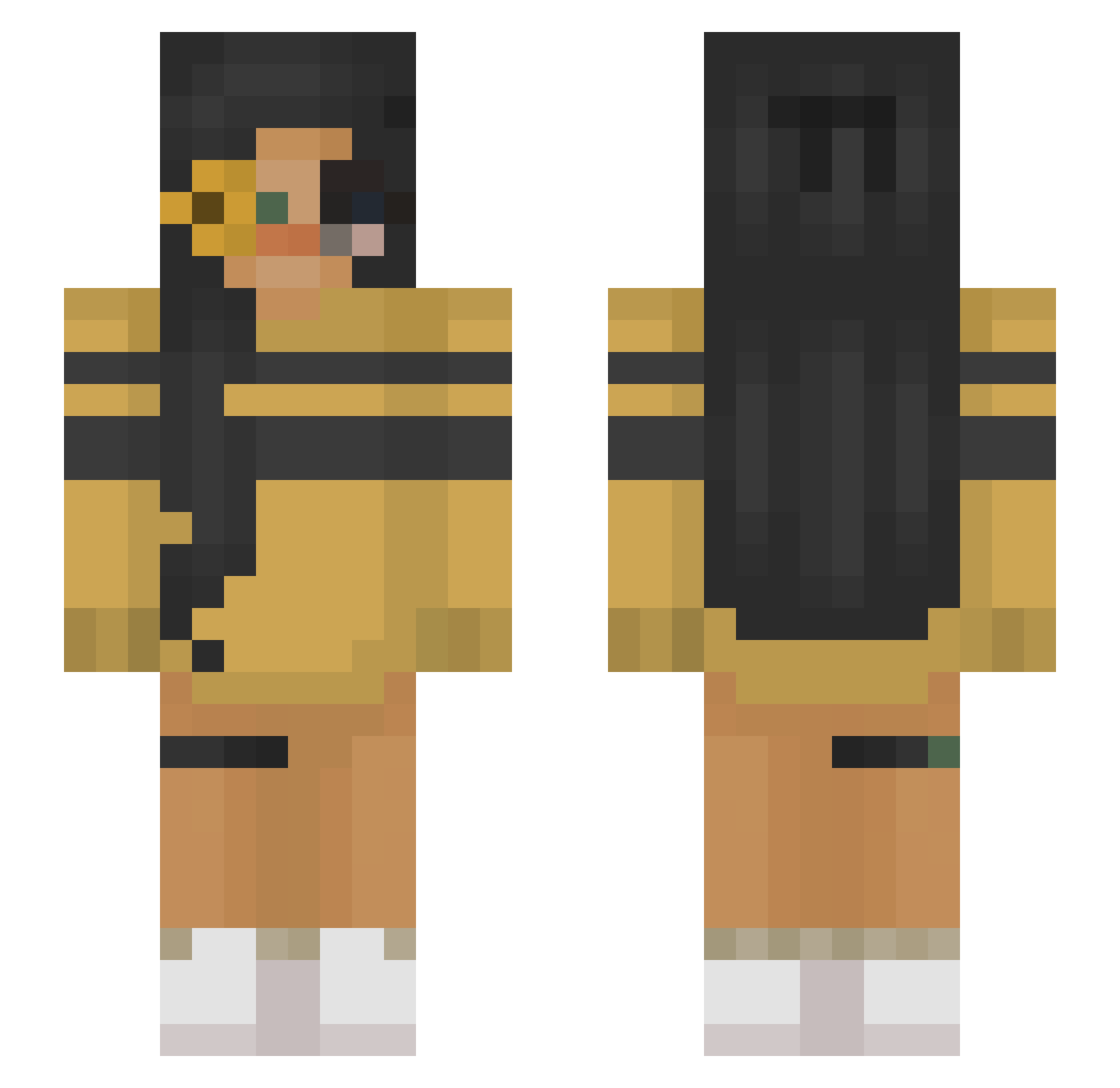 flowerless Minecraft skin, front and back view
