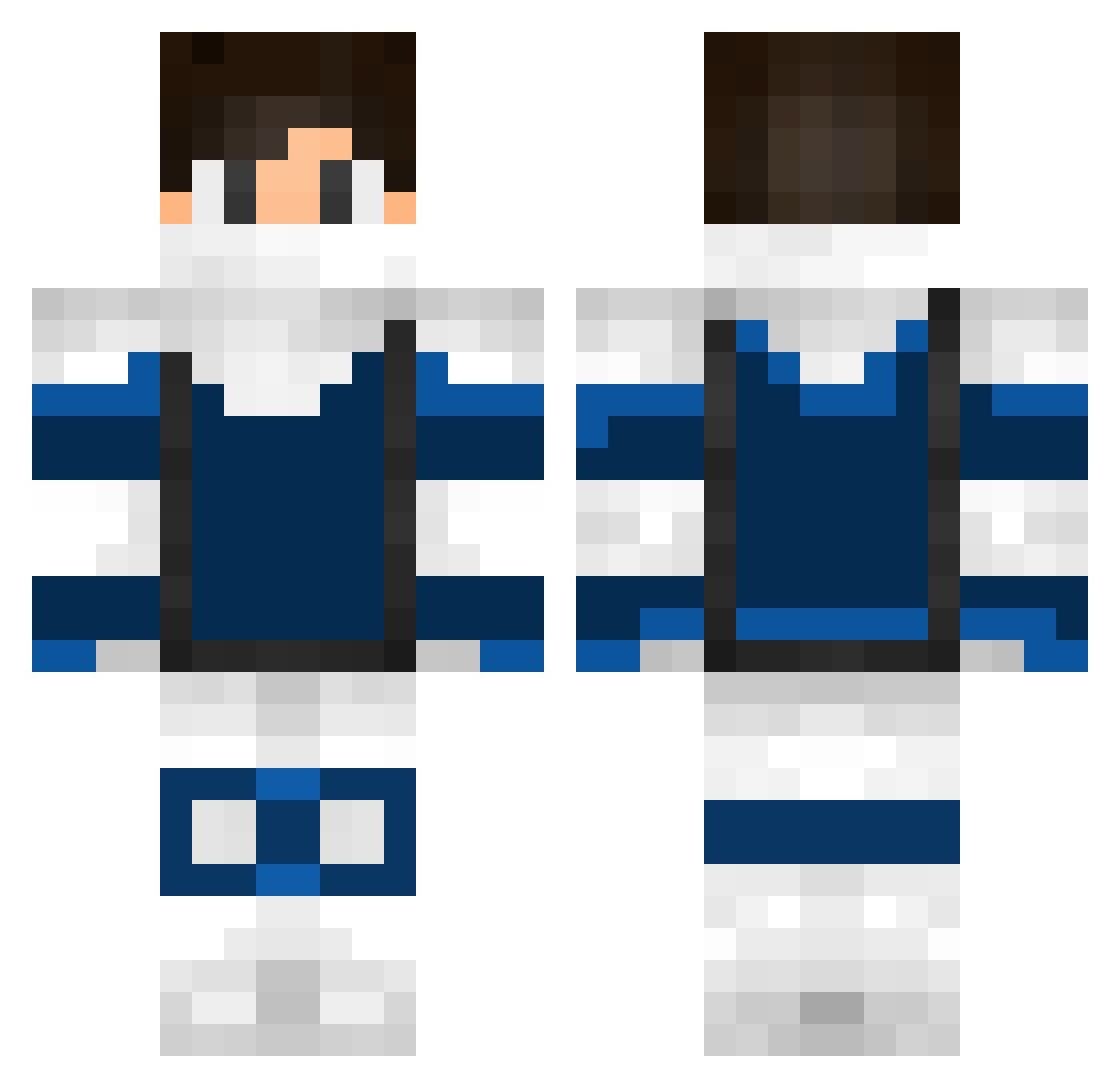 Rivulse Minecraft skin, front and back view