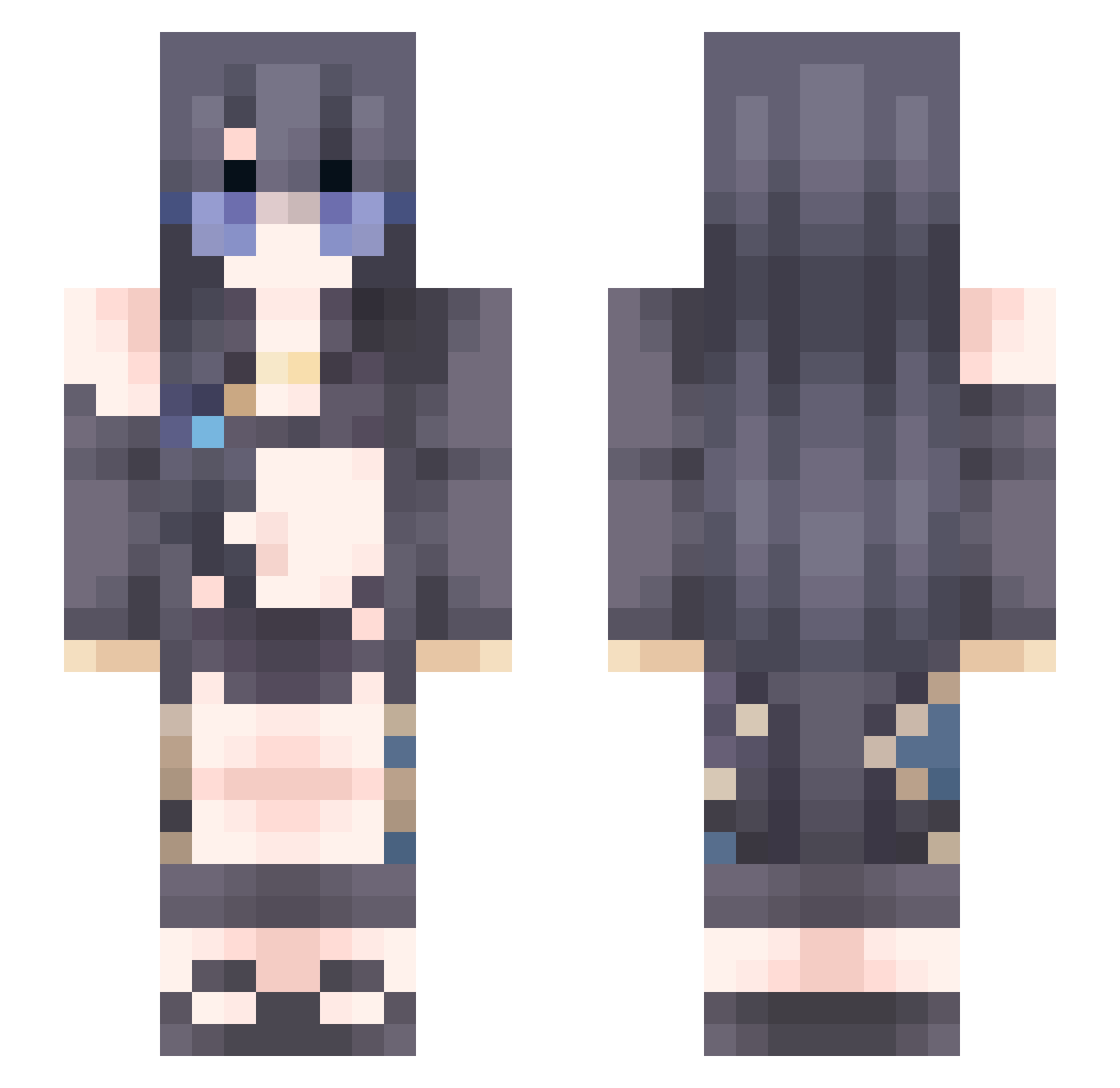 StoriaHapi Minecraft skin, front and back view