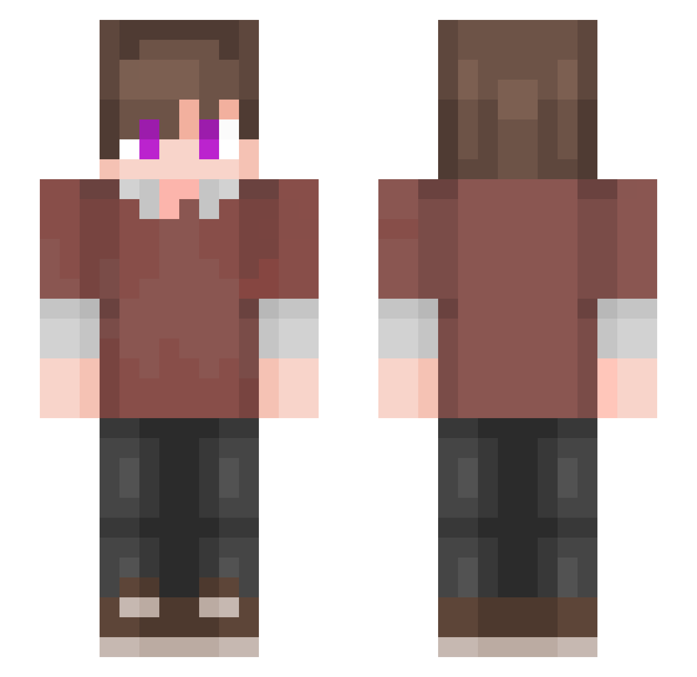 ScreamOwO01 Minecraft skin, front and back view