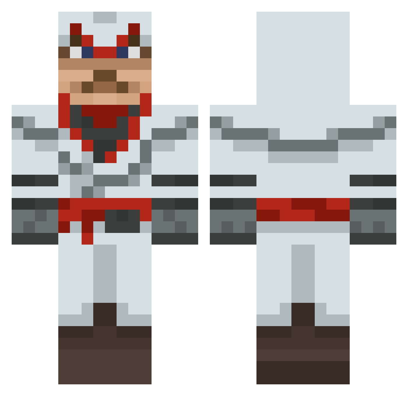 memorandums Minecraft skin, front and back view