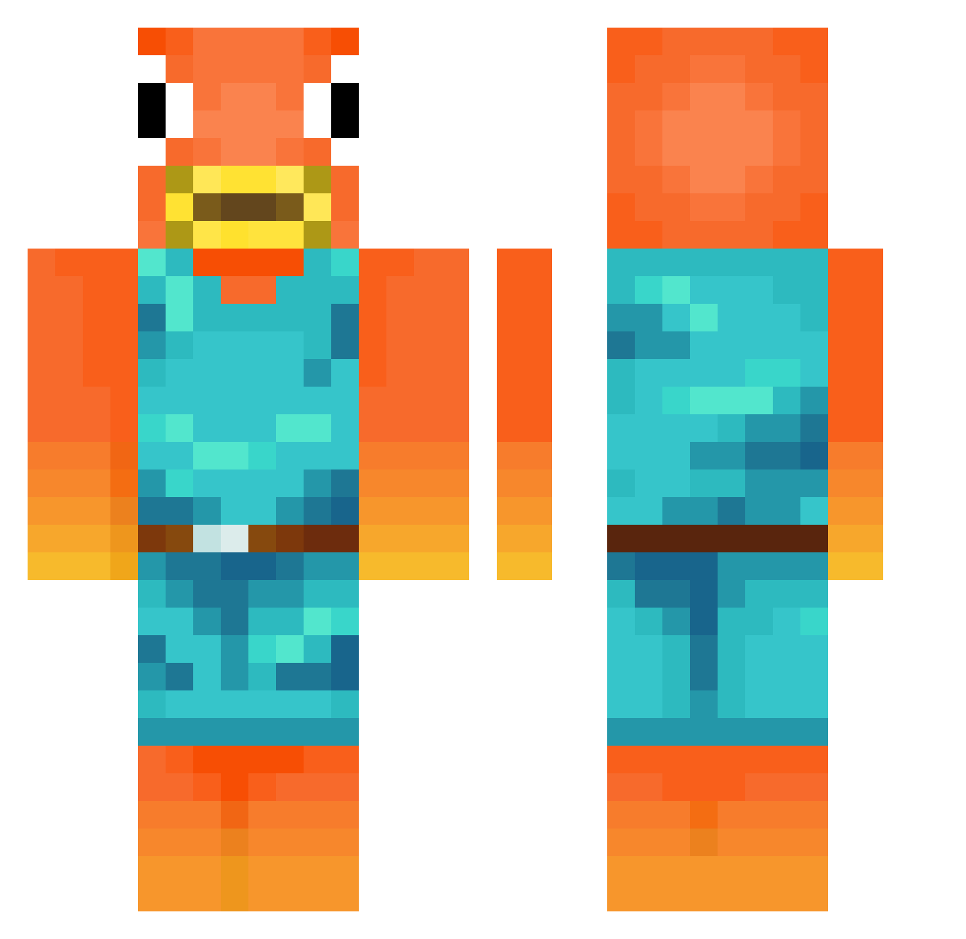 AssX_CharLy Minecraft skin, front and back view
