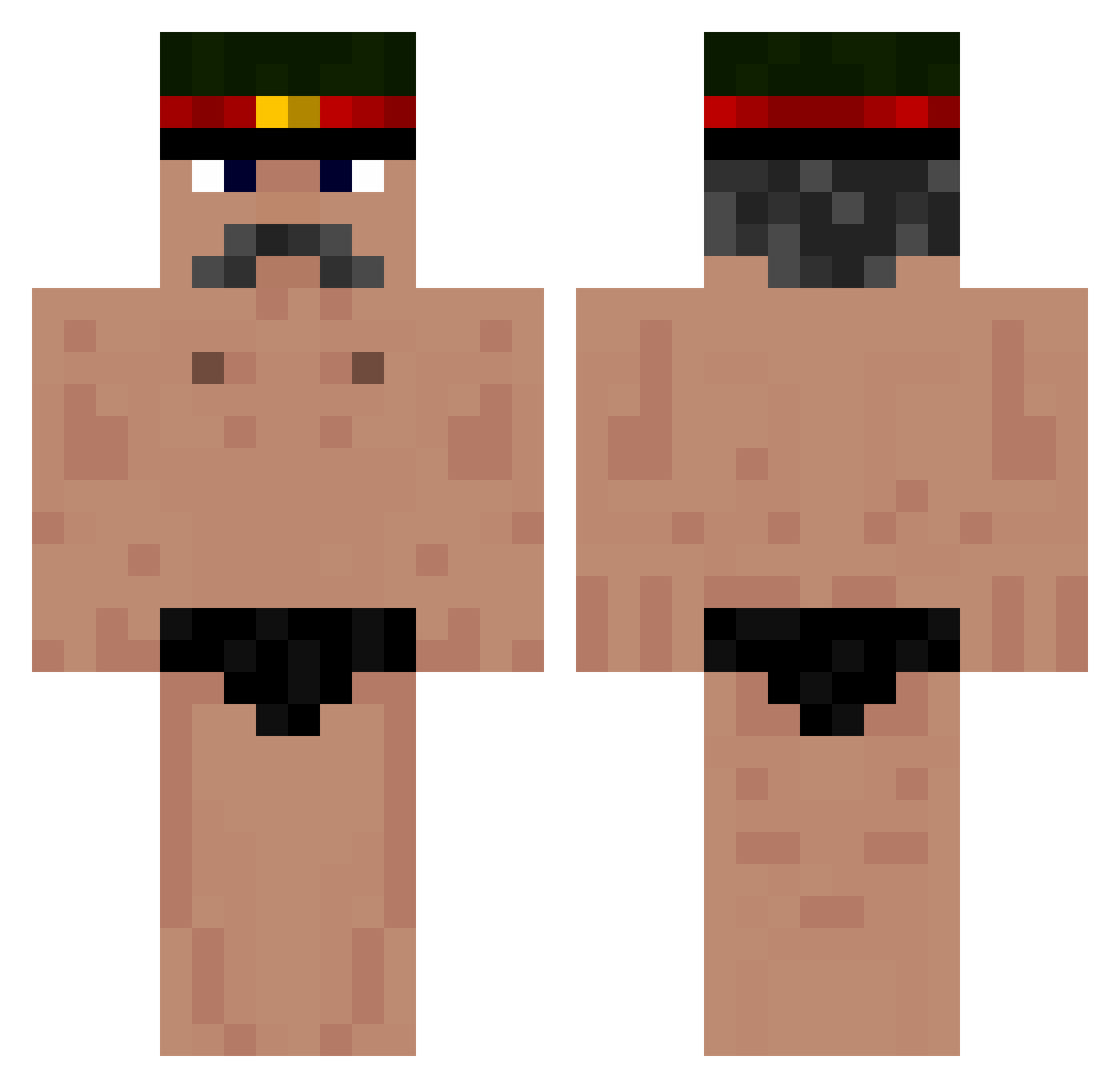 arubbishbin Minecraft skin, front and back view