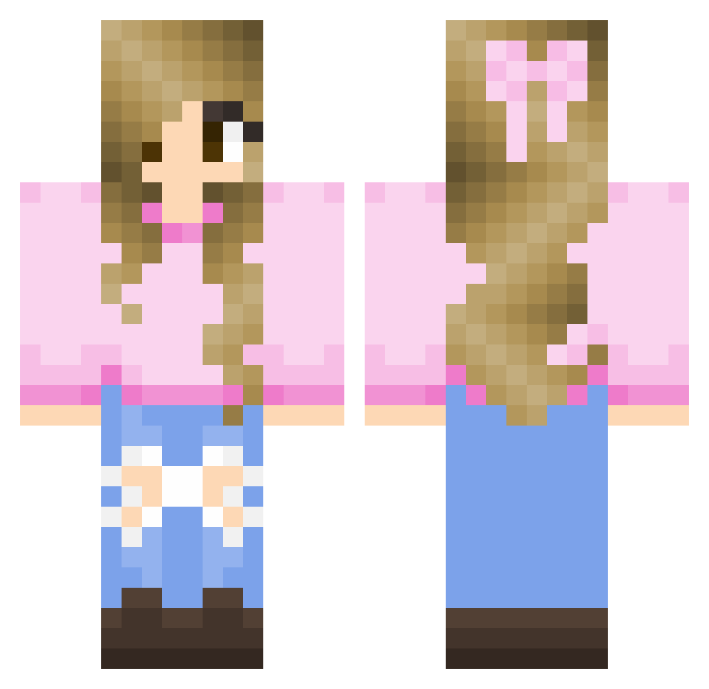Minecraftbro414 Minecraft skin, front and back view