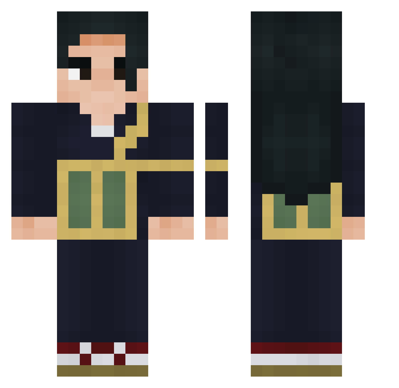 ItsGallay Minecraft skin, front and back view