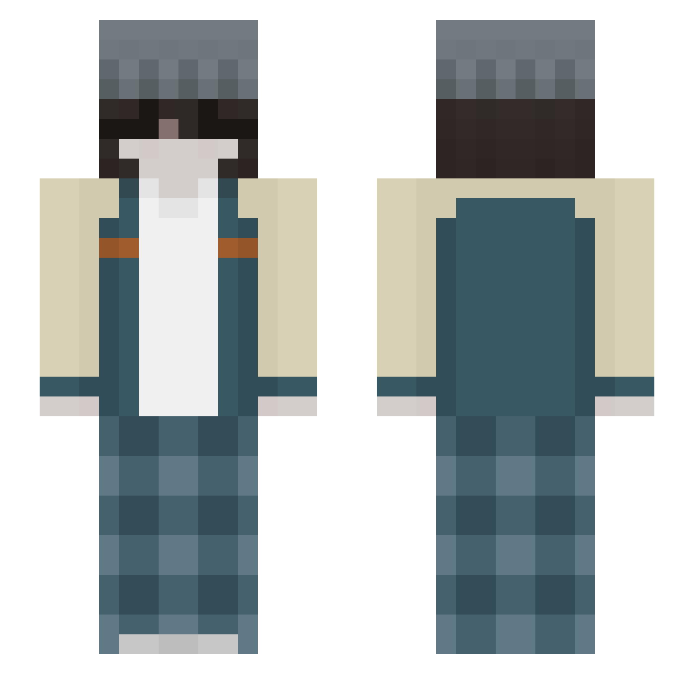 Wavvyi Minecraft skin, front and back view