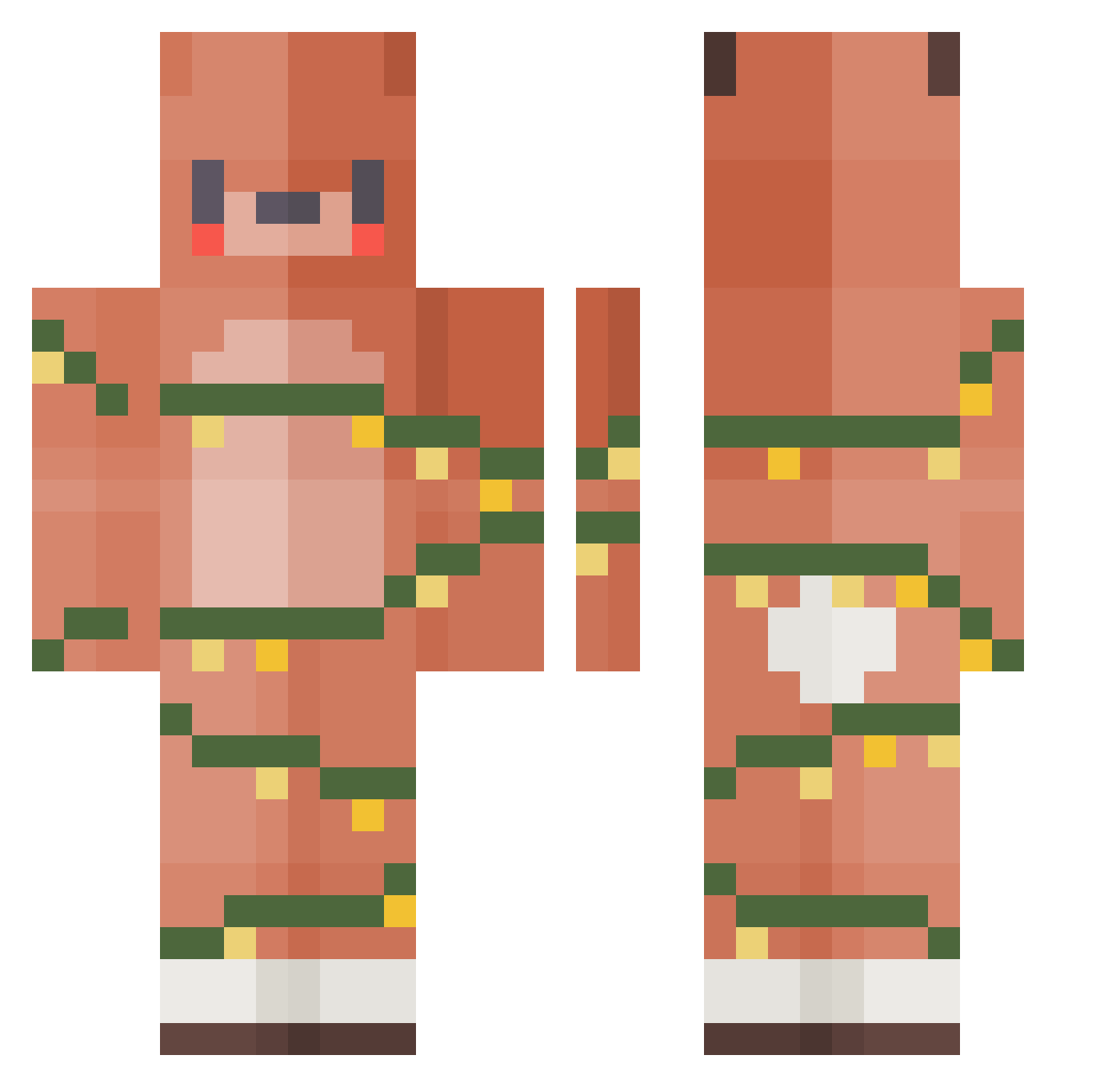 Slices Minecraft skin, front and back view