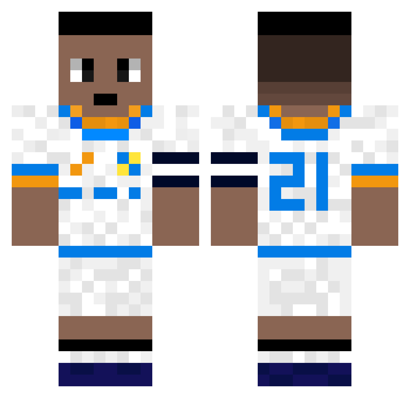 Vininegro Minecraft skin, front and back view