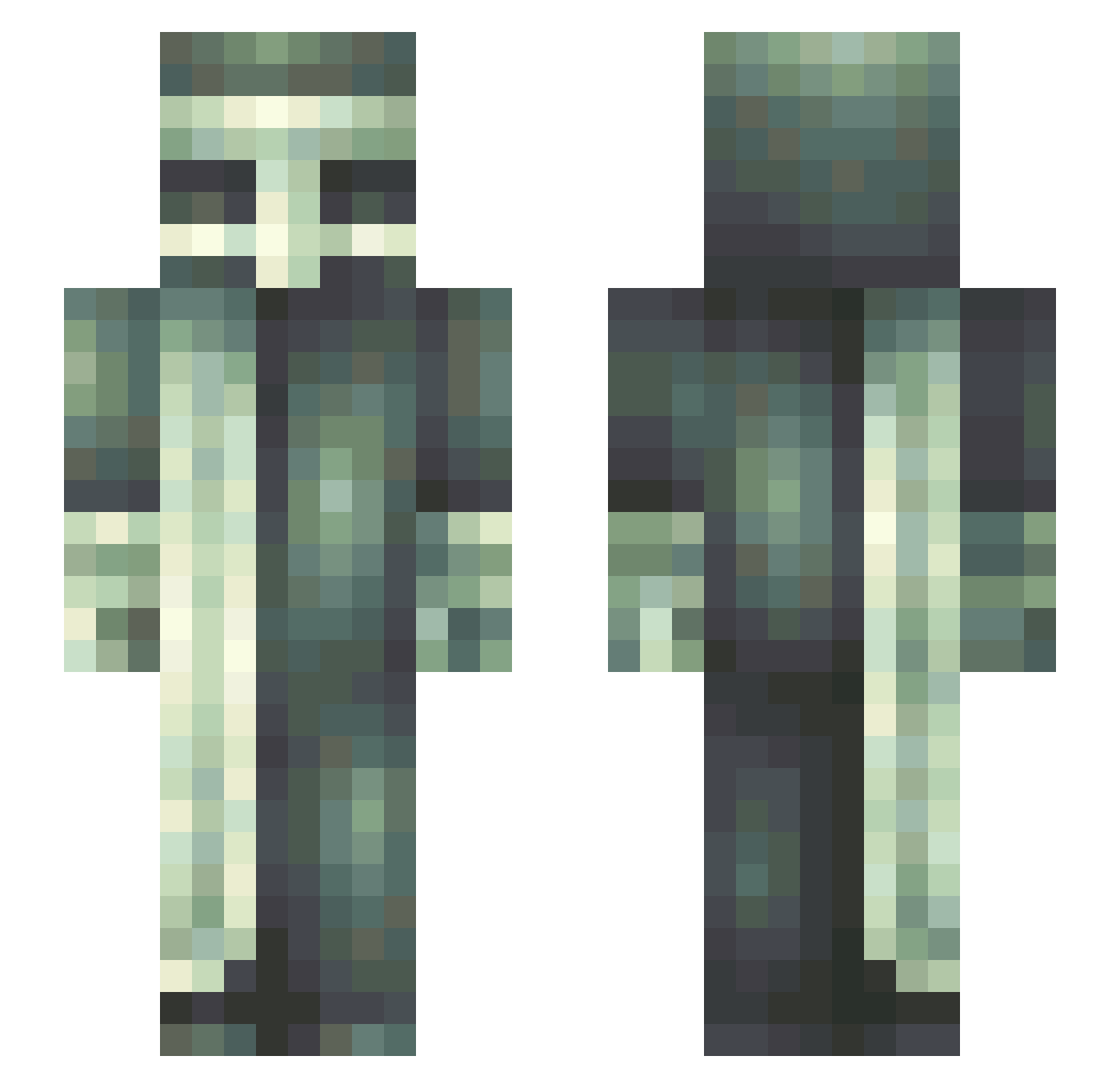 BigStickNamedLog Minecraft skin, front and back view