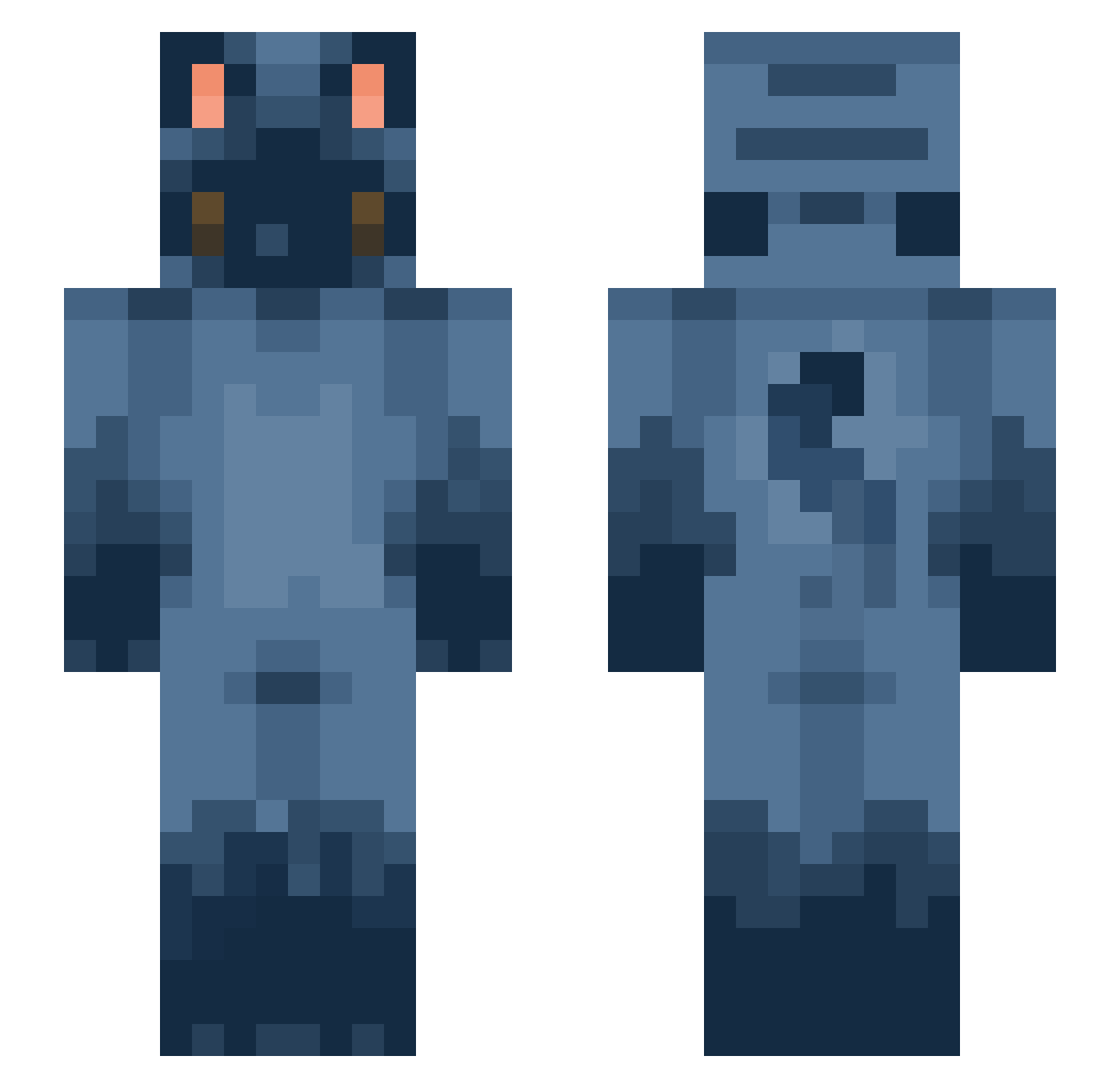 ShilohFish Minecraft skin, front and back view