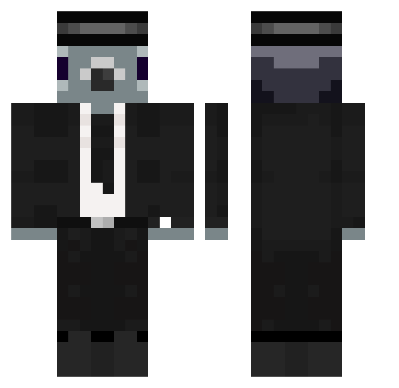 JacksSm Minecraft skin, front and back view