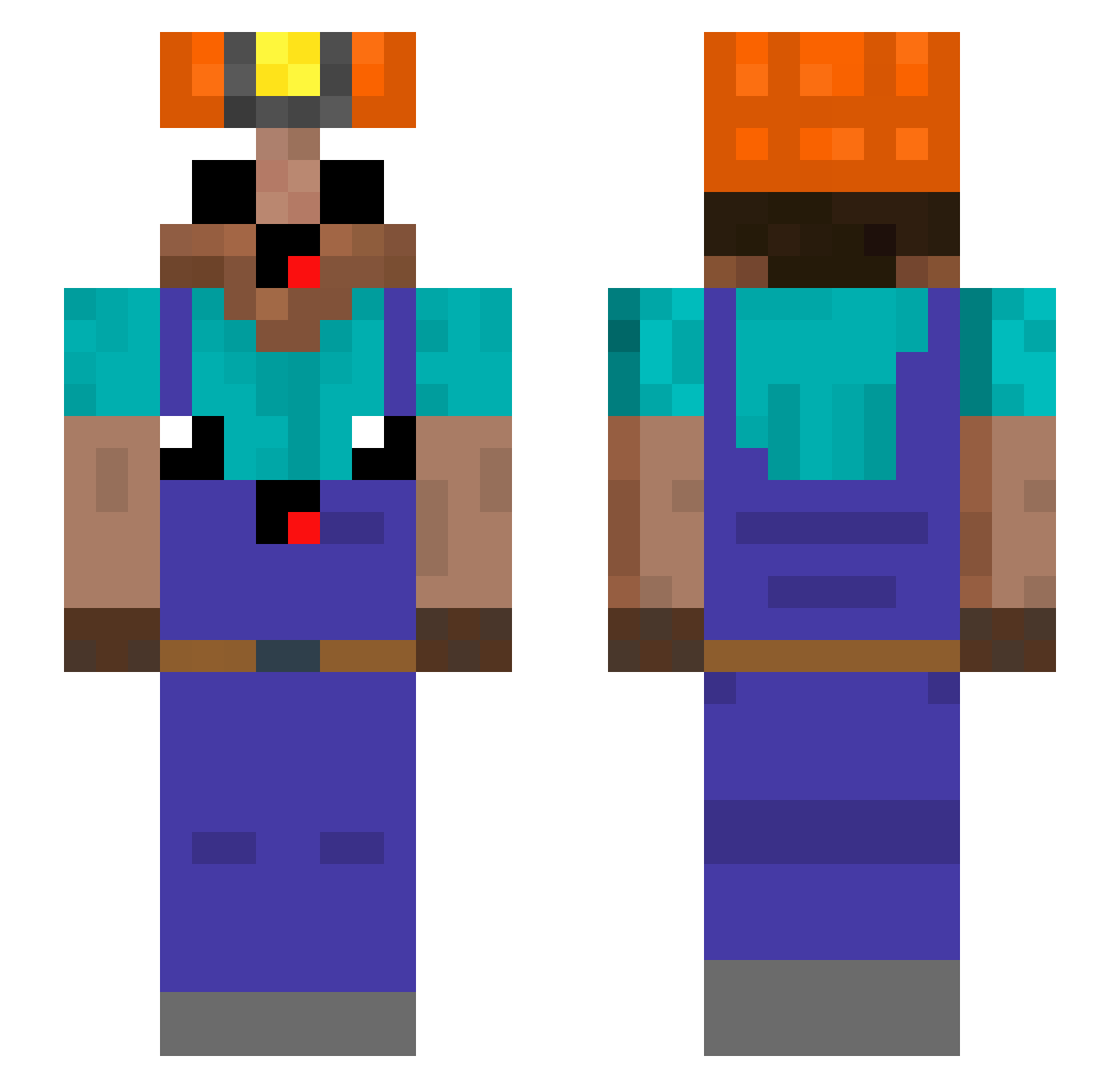 Caleee Minecraft skin, front and back view