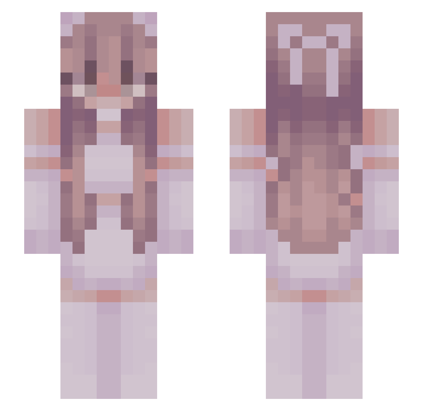 dix Minecraft skin, front and back view